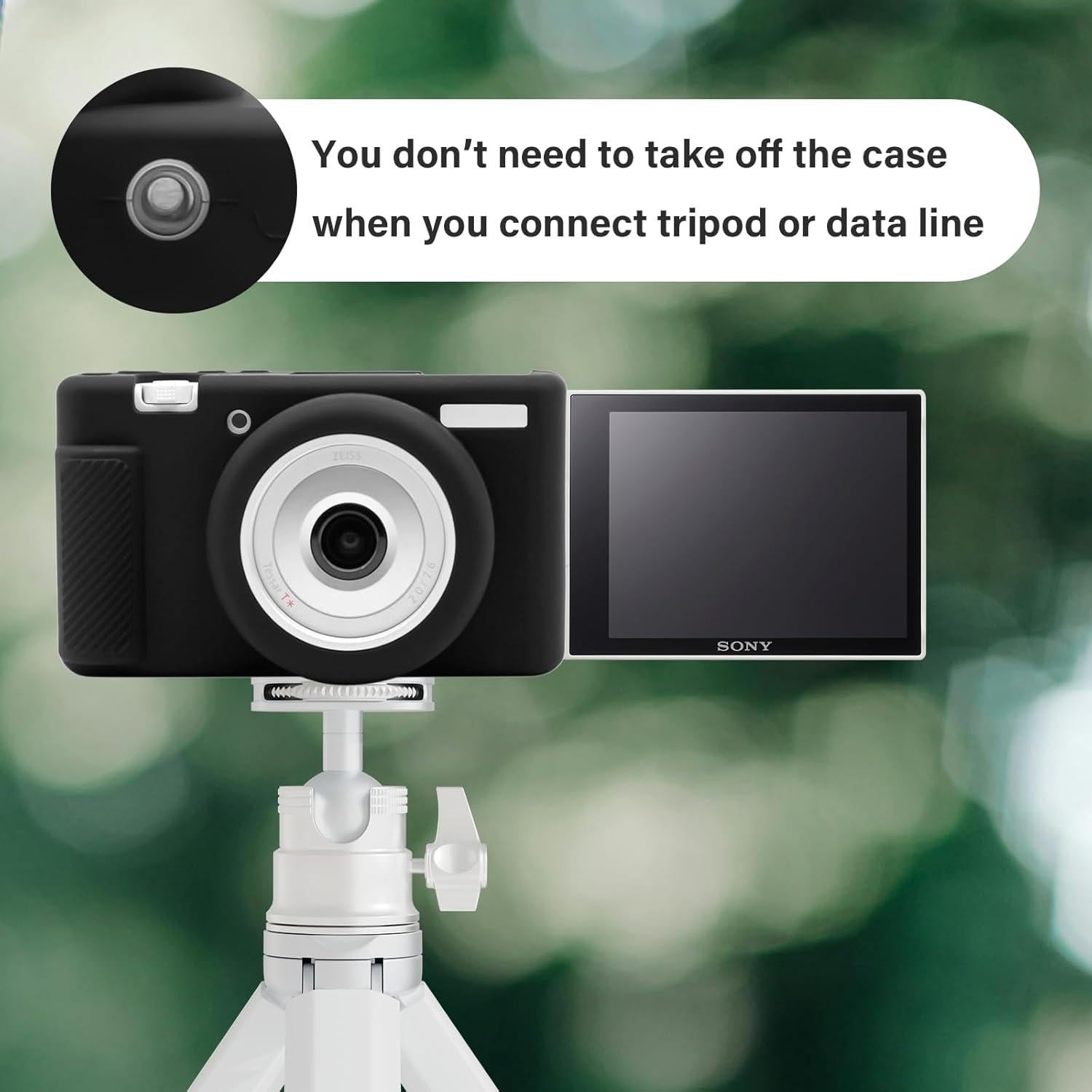 Kit de Accesorios para Cámara Sony ZV-1F - Funda Silicona, 2 Protectores LCD, Cubierta Zapata