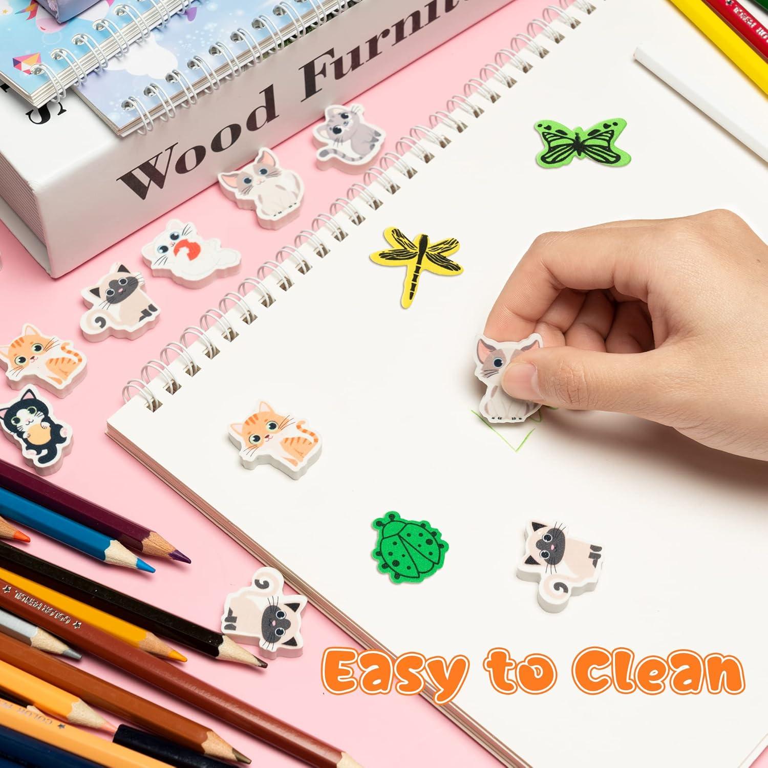 Borradores de Gato ANGOLIO 60 Pcs Mini Kawaii Multicolor