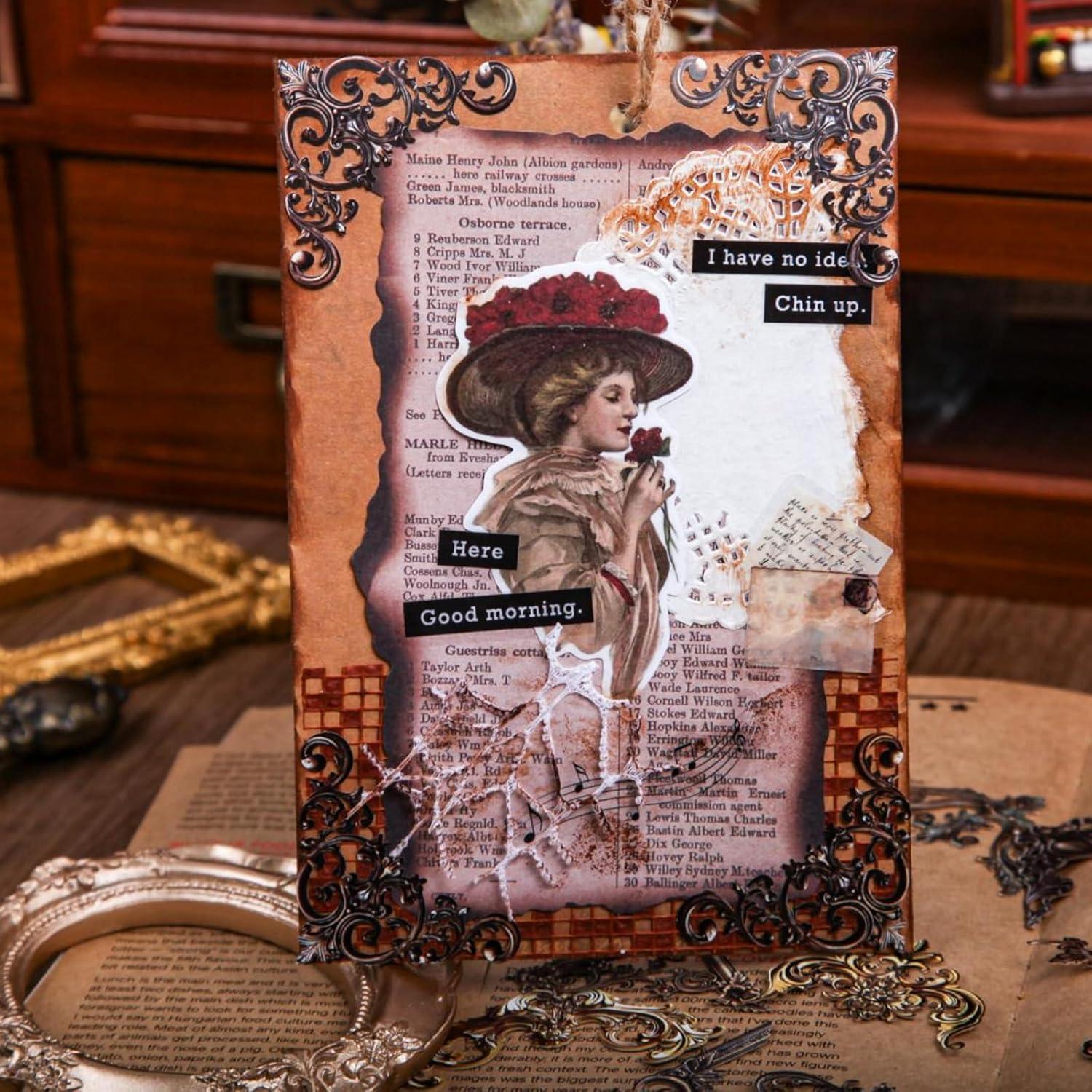 96 Calcomanías Vintage Esquinas Decorativas BROVITI para Scrapbook