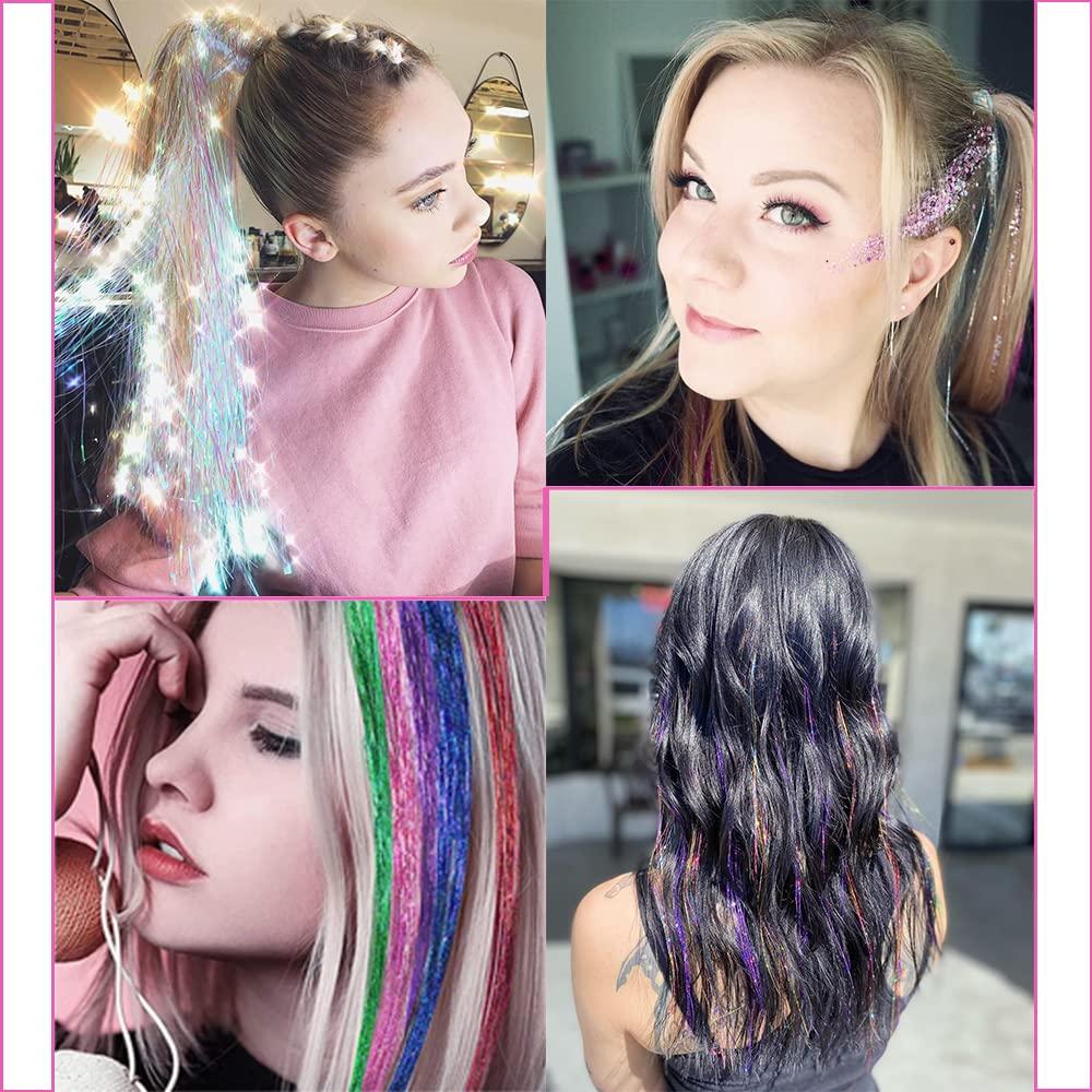 Kit de Tinsel para Cabello Ukithairtinsel 12 Colores 3200 Hebras
