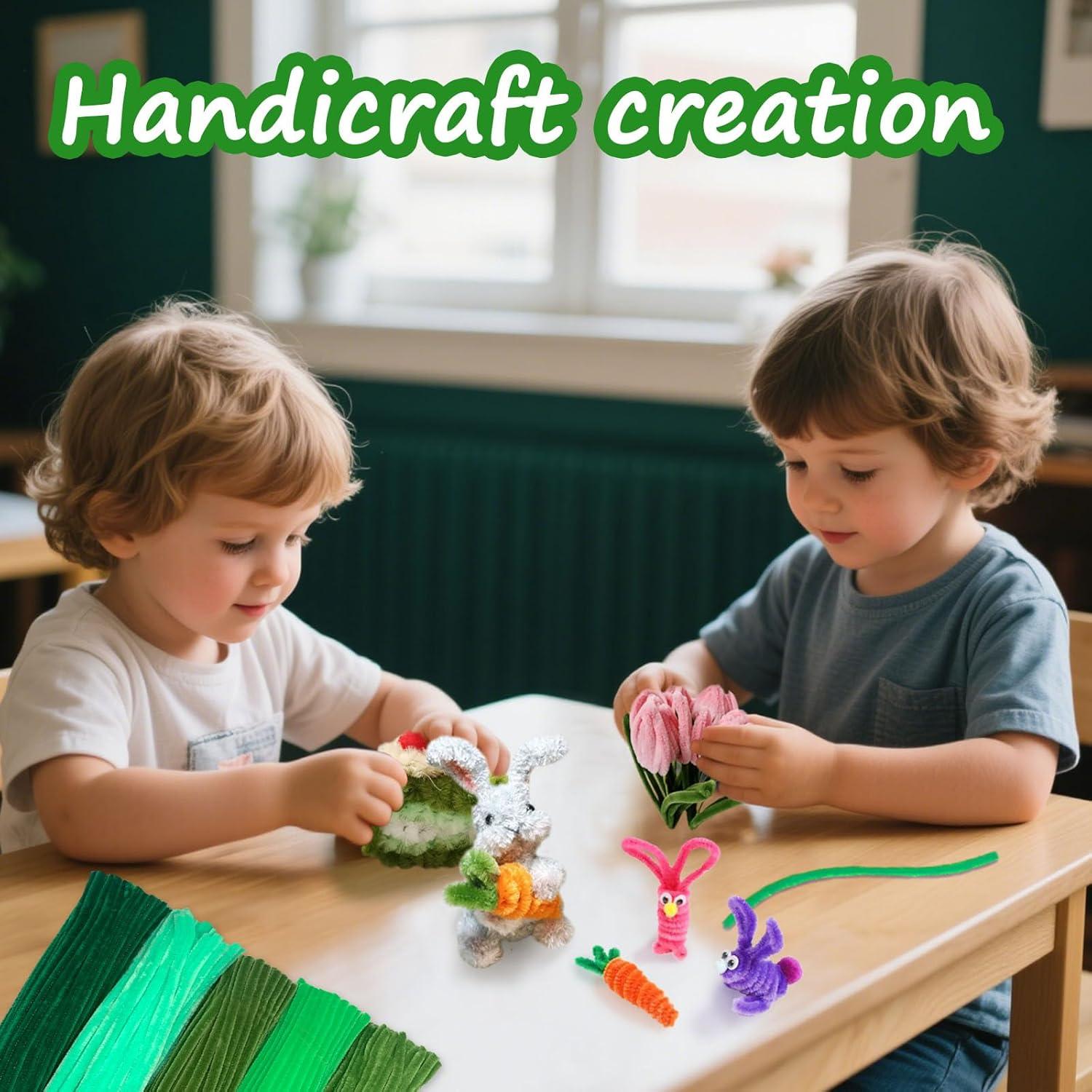 500 Limpiadores de Tubos Chenille Wiwbbitl 6mm x 30cm Verde