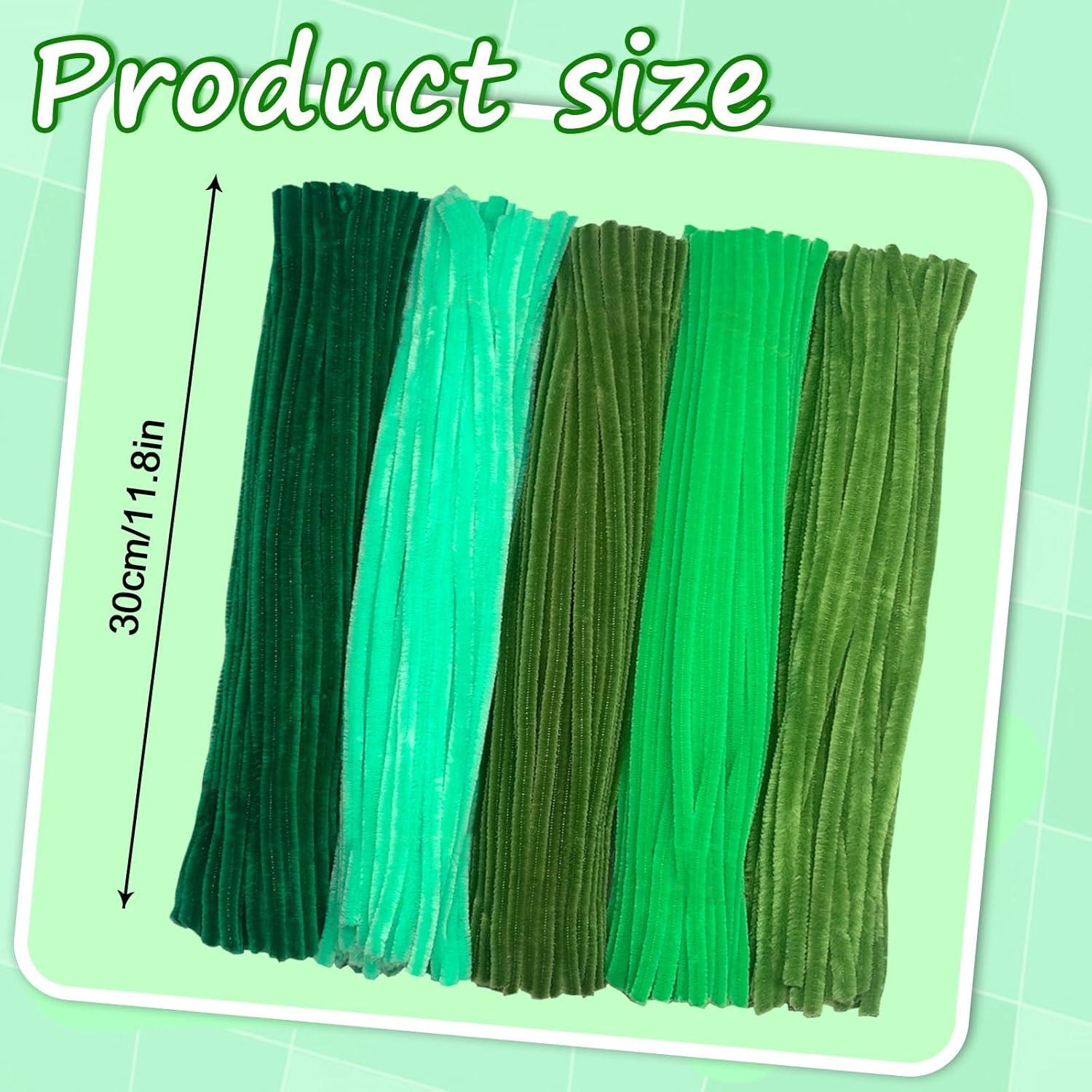 500 Limpiadores de Tubos Chenille Wiwbbitl 6mm x 30cm Verde
