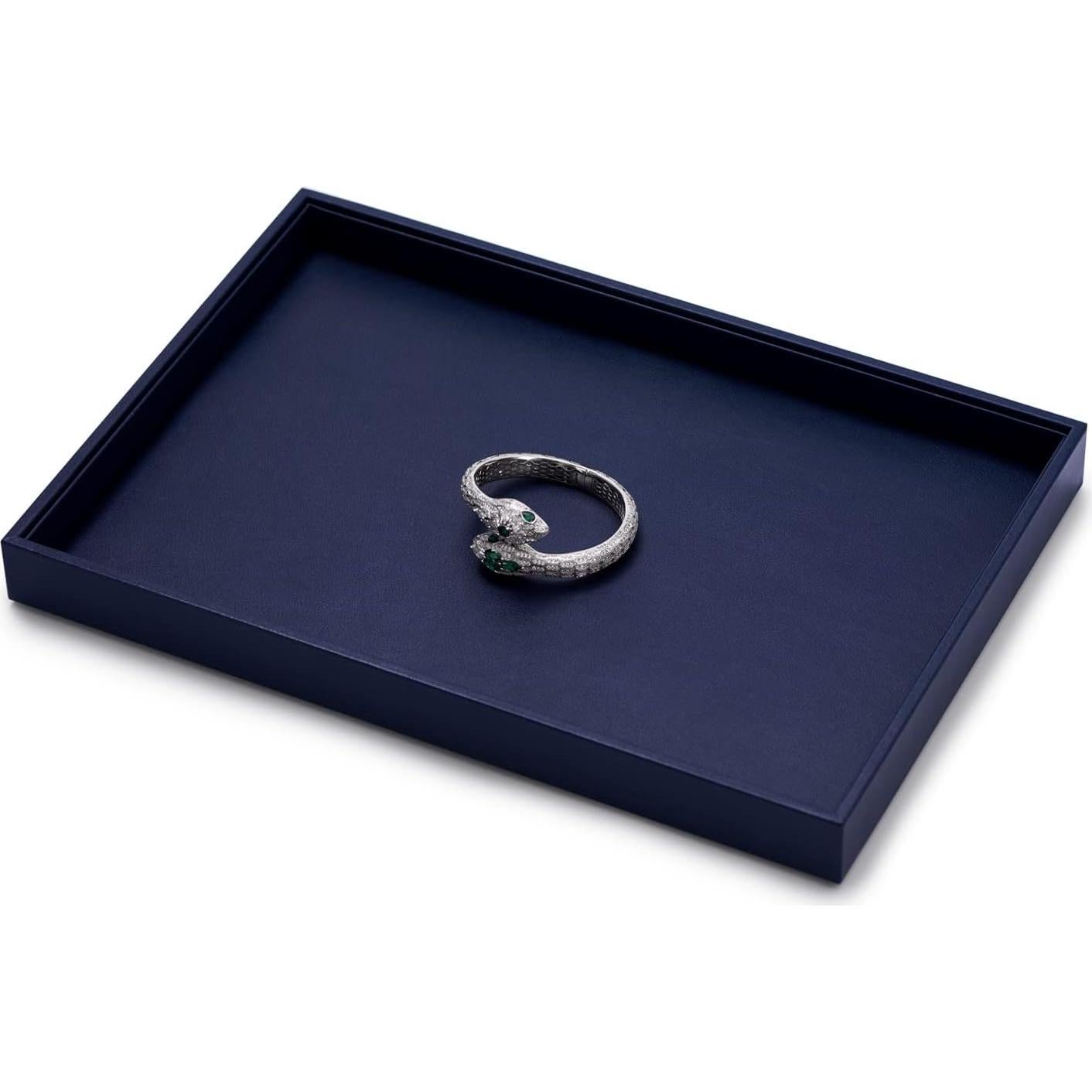 Bandeja de Exhibición de Joyería Oirlv Azul Apilable 35x24cm