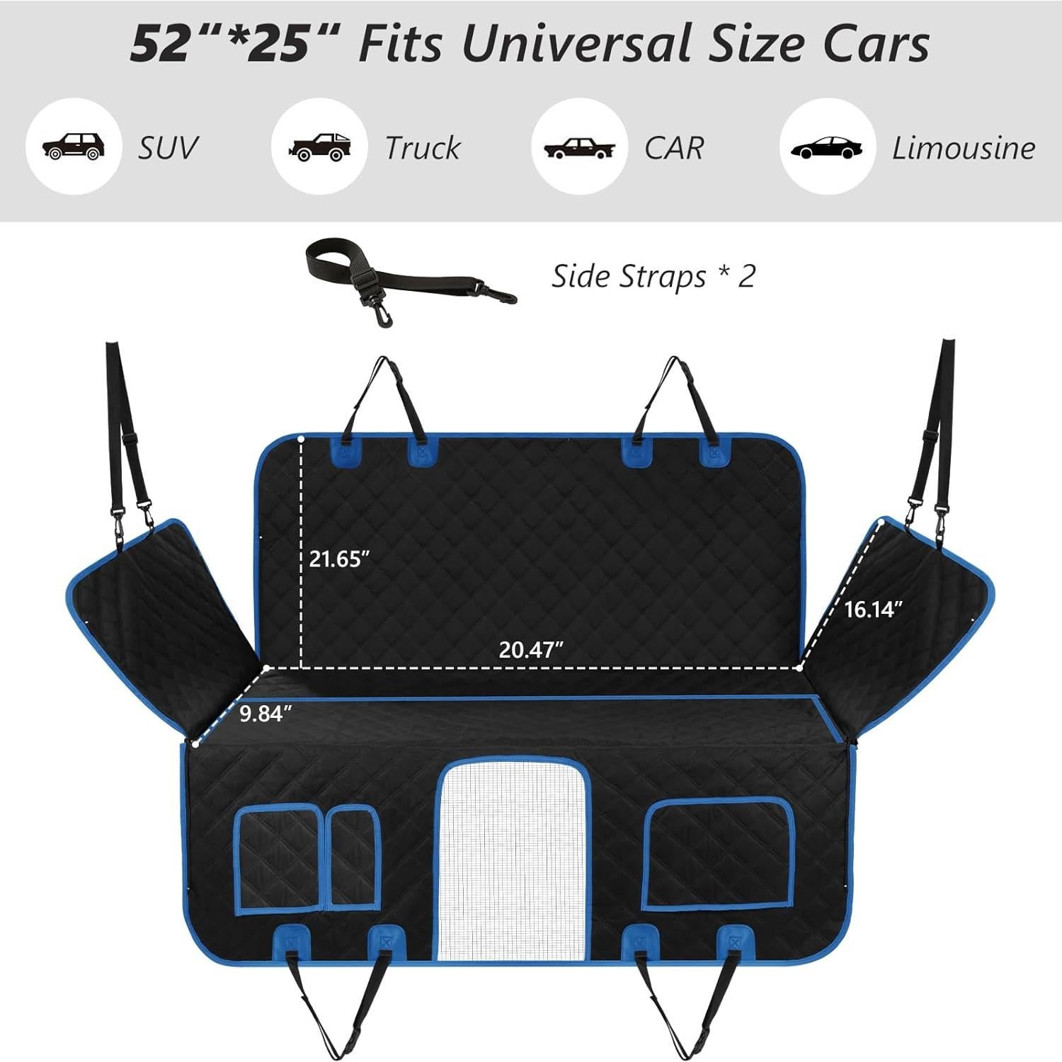 Funda de Asiento para Perros SVOPES con Fondo Duro 132x63.5cm Azul