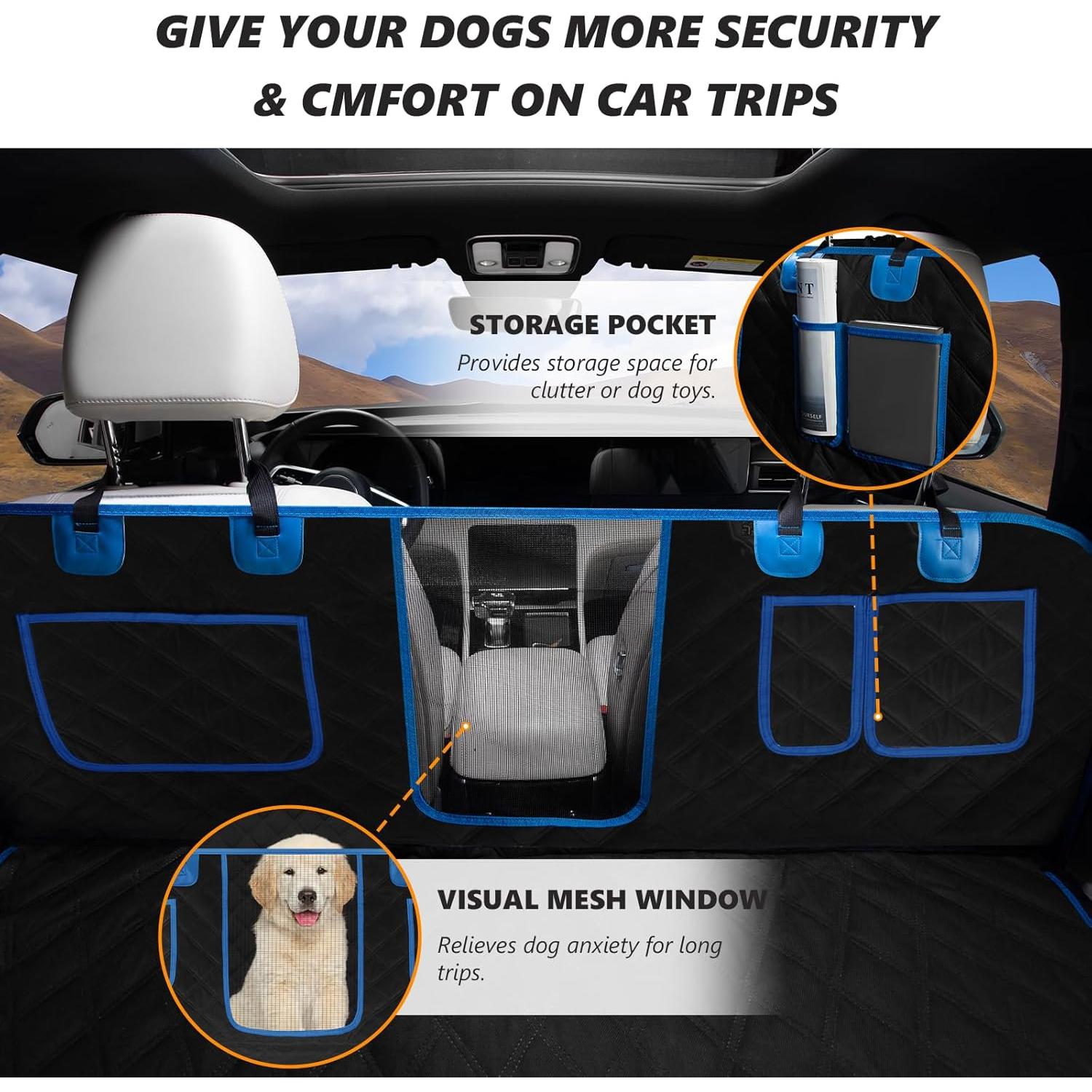 Funda de Asiento para Perros SVOPES con Fondo Duro 132x63.5cm Azul