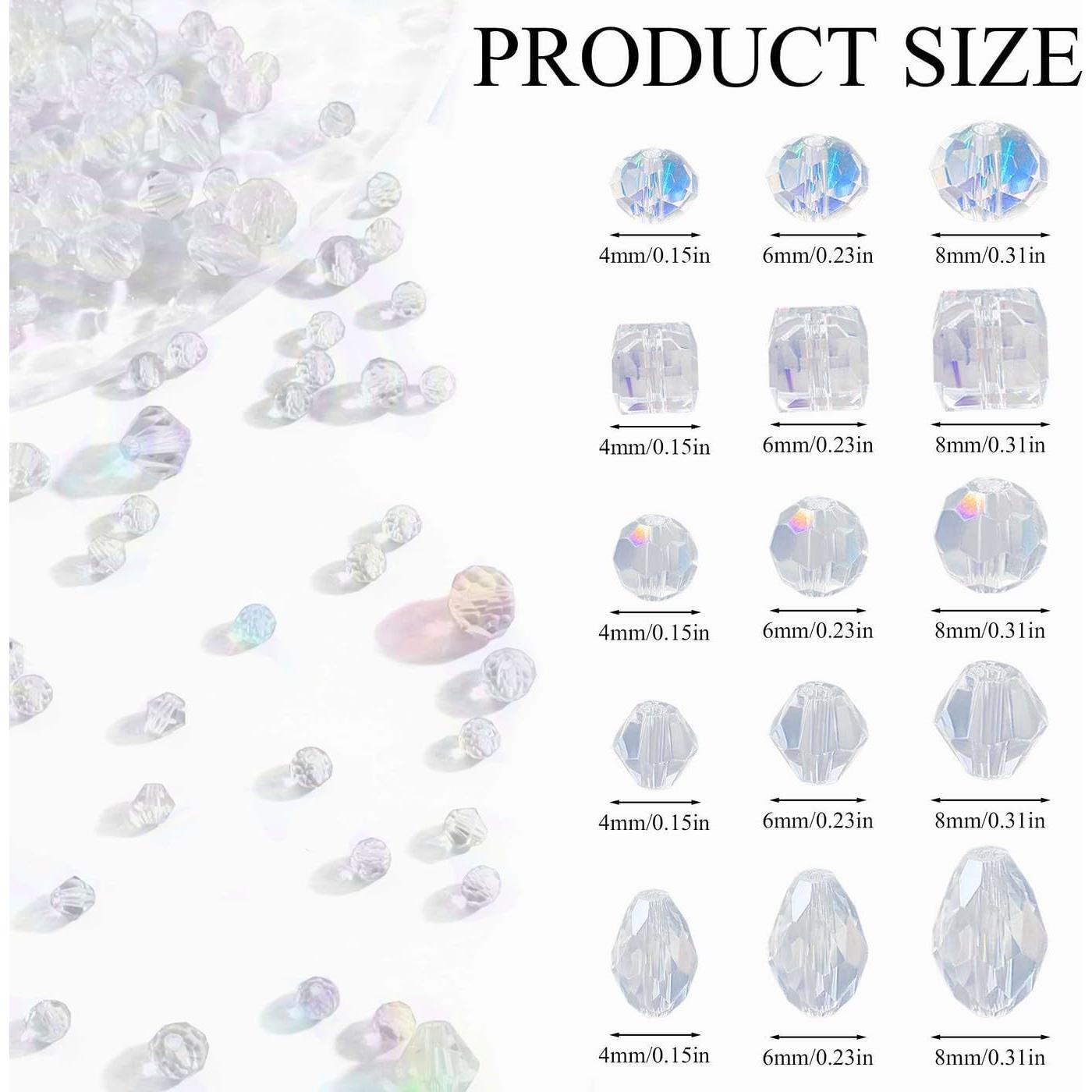 800 Perlas de Vidrio AB LAIDANLA para Joyería DIY 4-8 mm