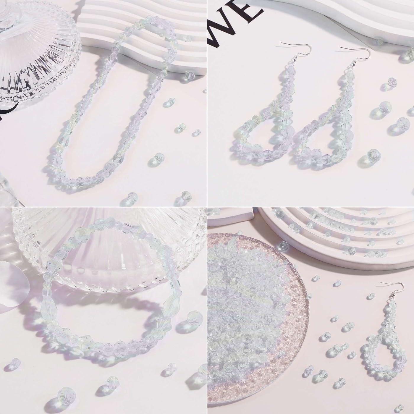 800 Perlas de Vidrio AB LAIDANLA para Joyería DIY 4-8 mm