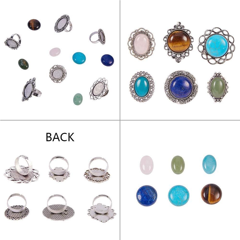 Kits de Anillos Ajustables SUNNYCLUE con Gemas 20mm - 6 Piezas