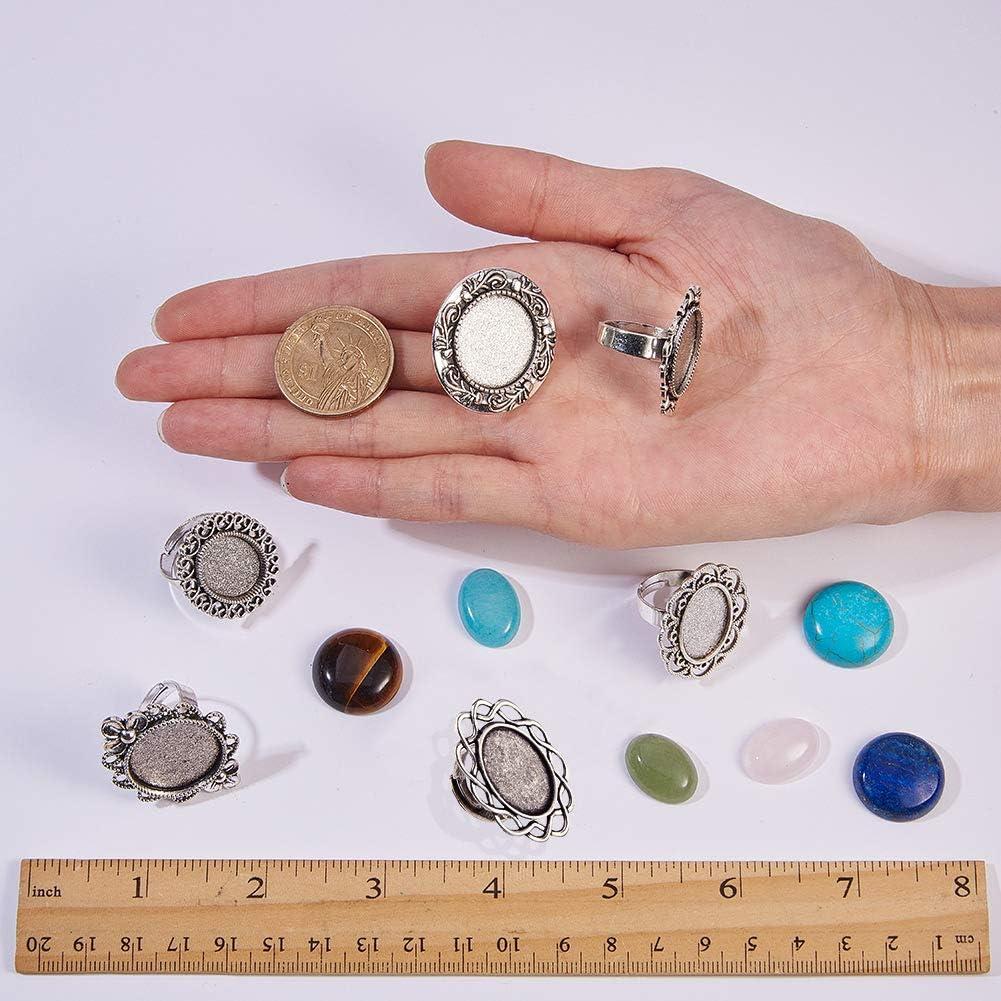 Kits de Anillos Ajustables SUNNYCLUE con Gemas 20mm - 6 Piezas