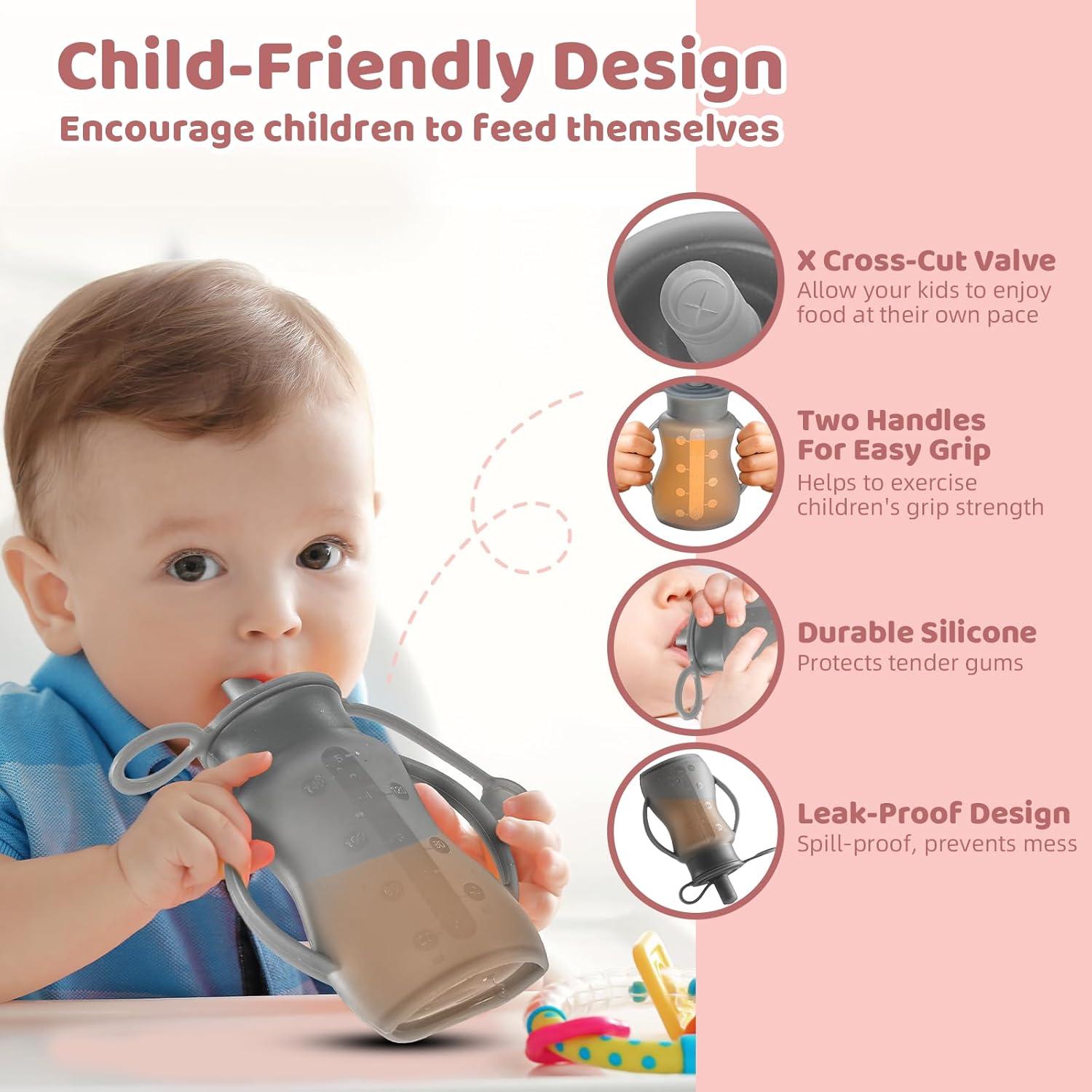 Bolsas de Comida Reutilizables para Bebés LOTBILL - 2 Unidades Gris