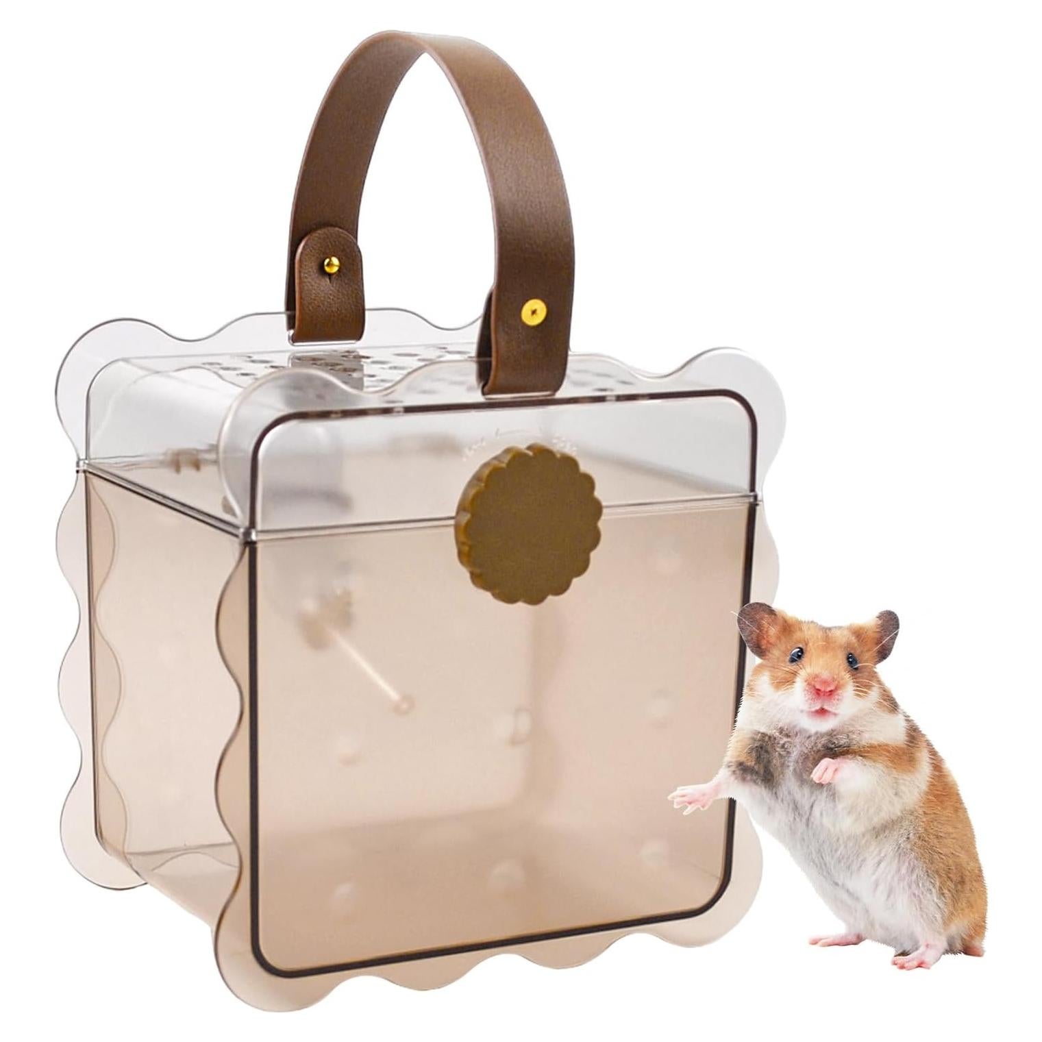 Transportador de Hámster MUYG 20x20x14 cm con Botella de Agua