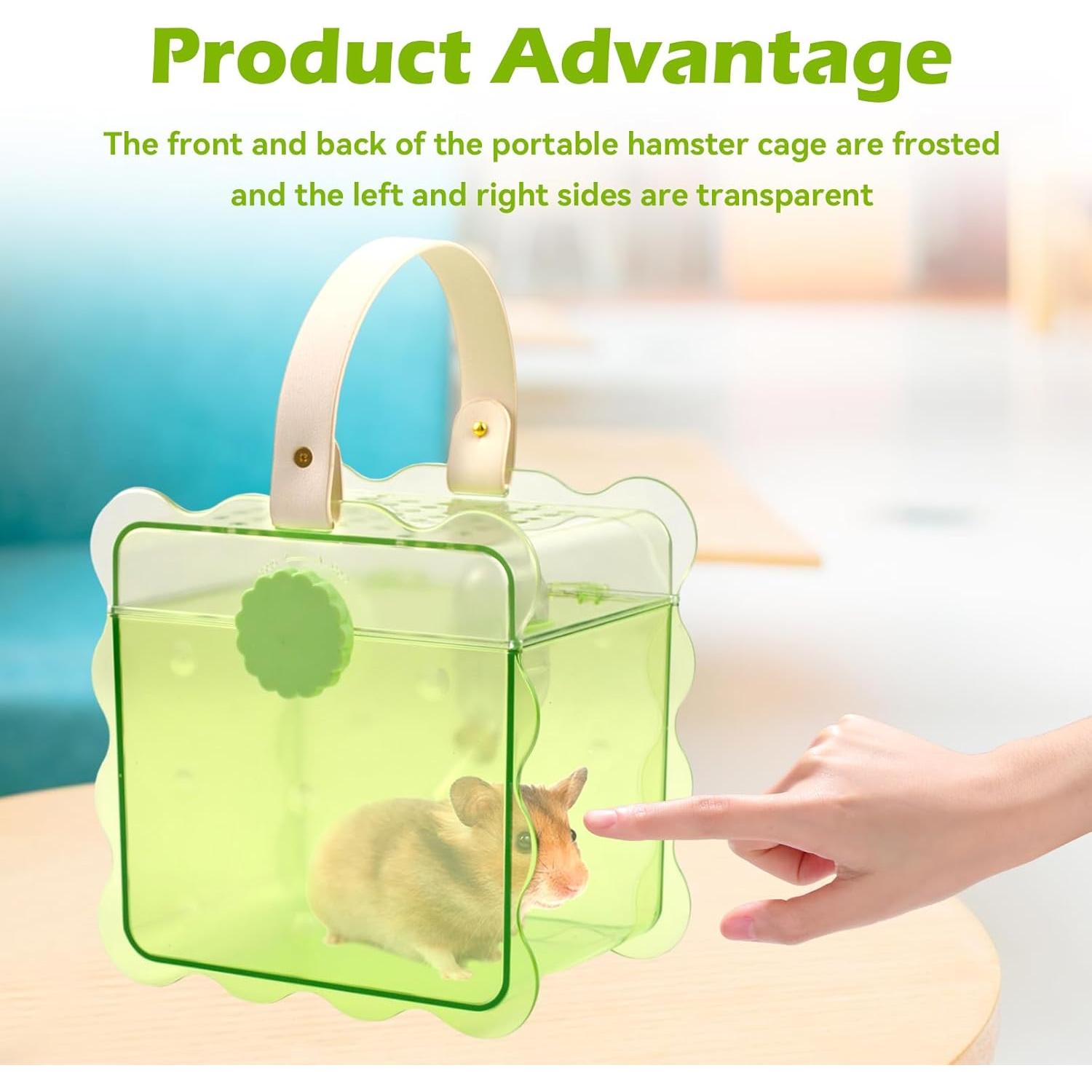 Jaula de viaje para hámster MUYG 20x20x14 cm Verde