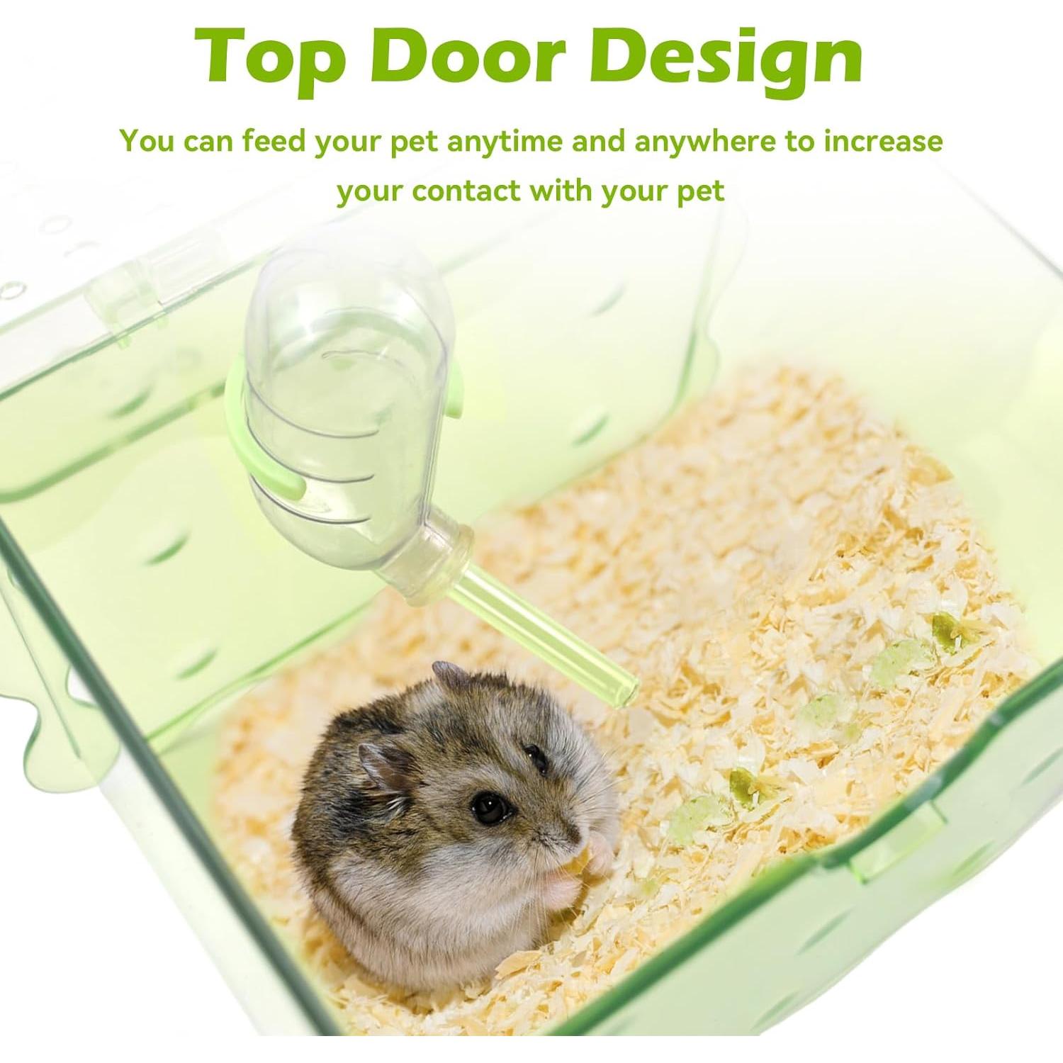 Jaula de viaje para hámster MUYG 20x20x14 cm Verde