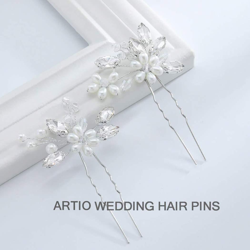 Horquillas de Pelo JAKAWIN para Novia - 2 Piezas Plata