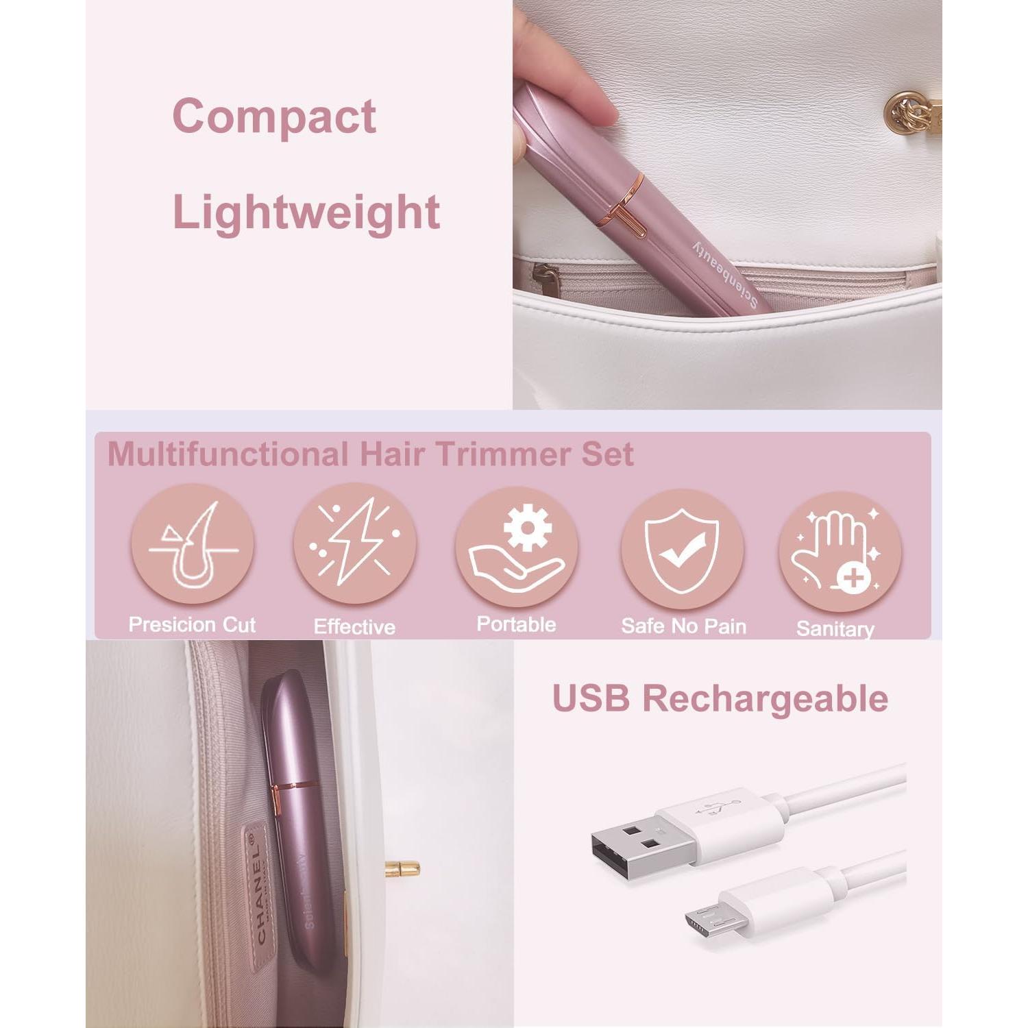 Recortador de Vello Nasal y Facial Scienbeauty 3 en 1 USB