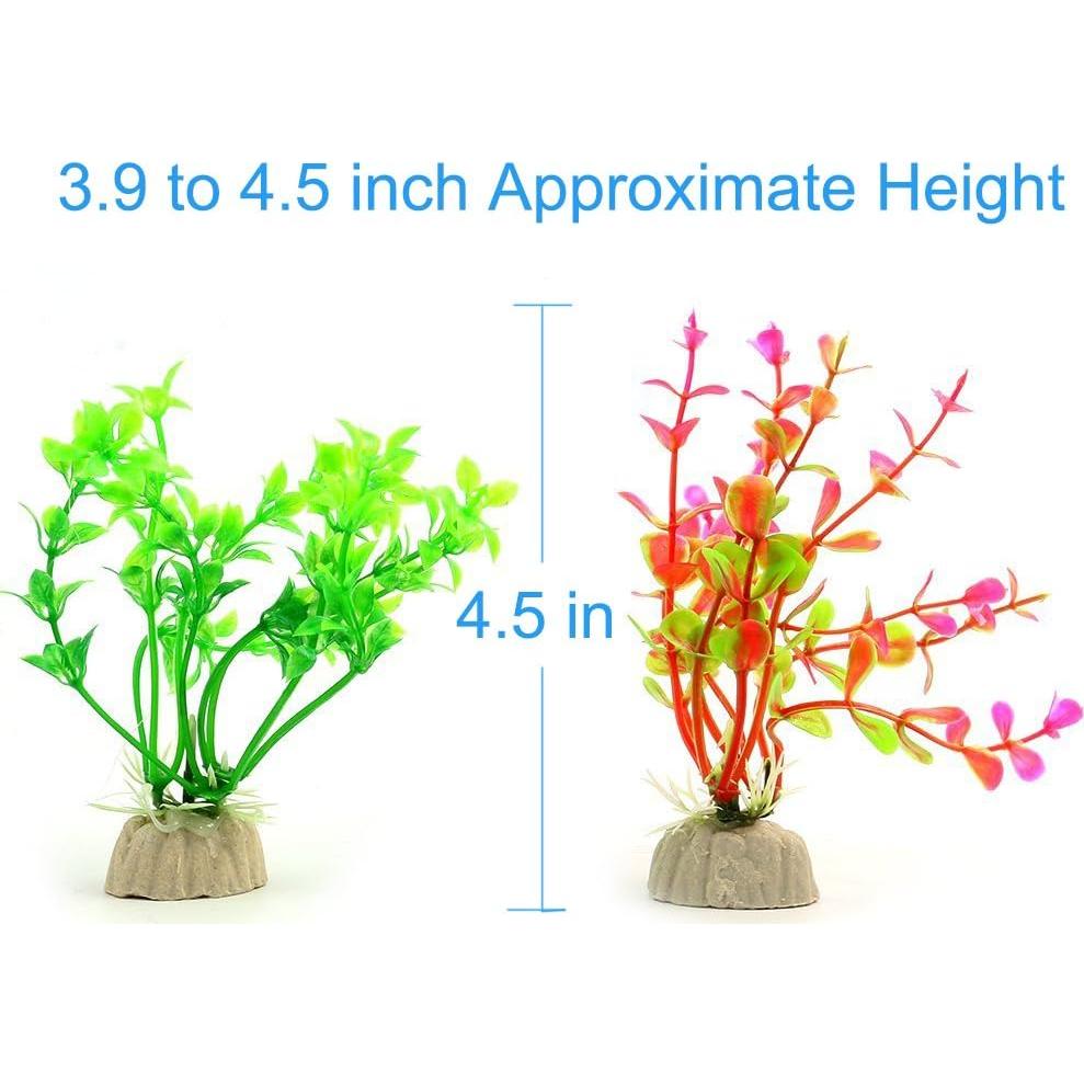 Paquete de 10 Plantas Artificiales COMSUN para Acuario 10-11 cm