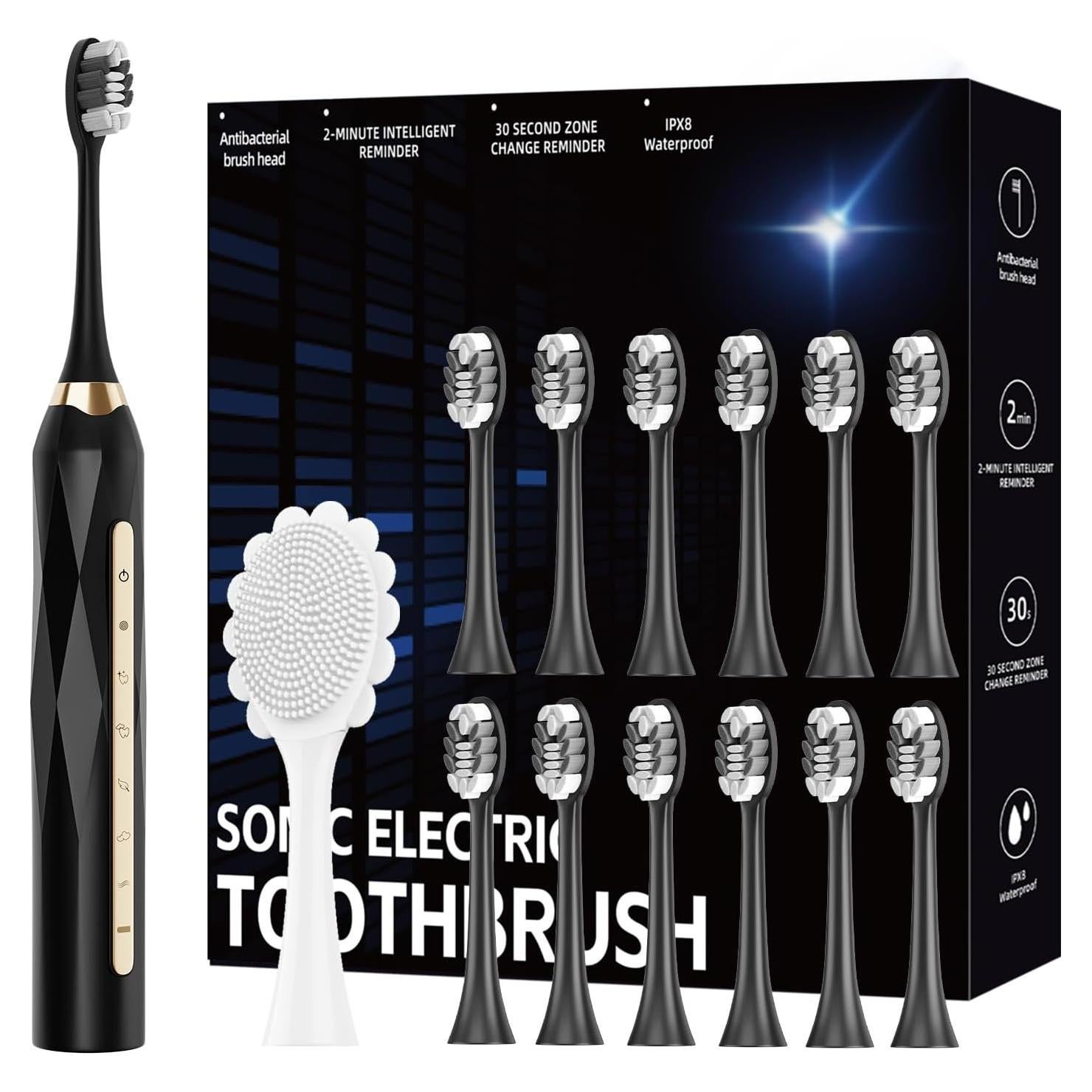 Cepillo de Dientes Eléctrico Molux con 12 Cabezas y Facial IPX8