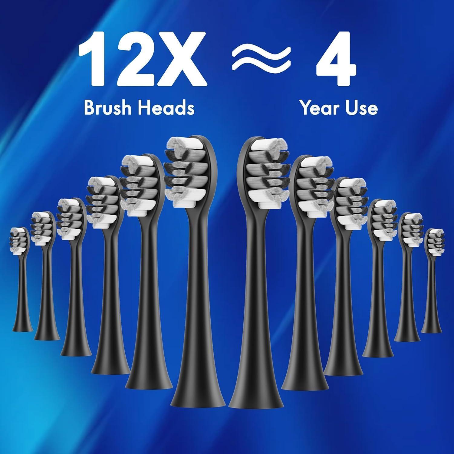 Cepillo de Dientes Eléctrico Molux con 12 Cabezas y Facial IPX8