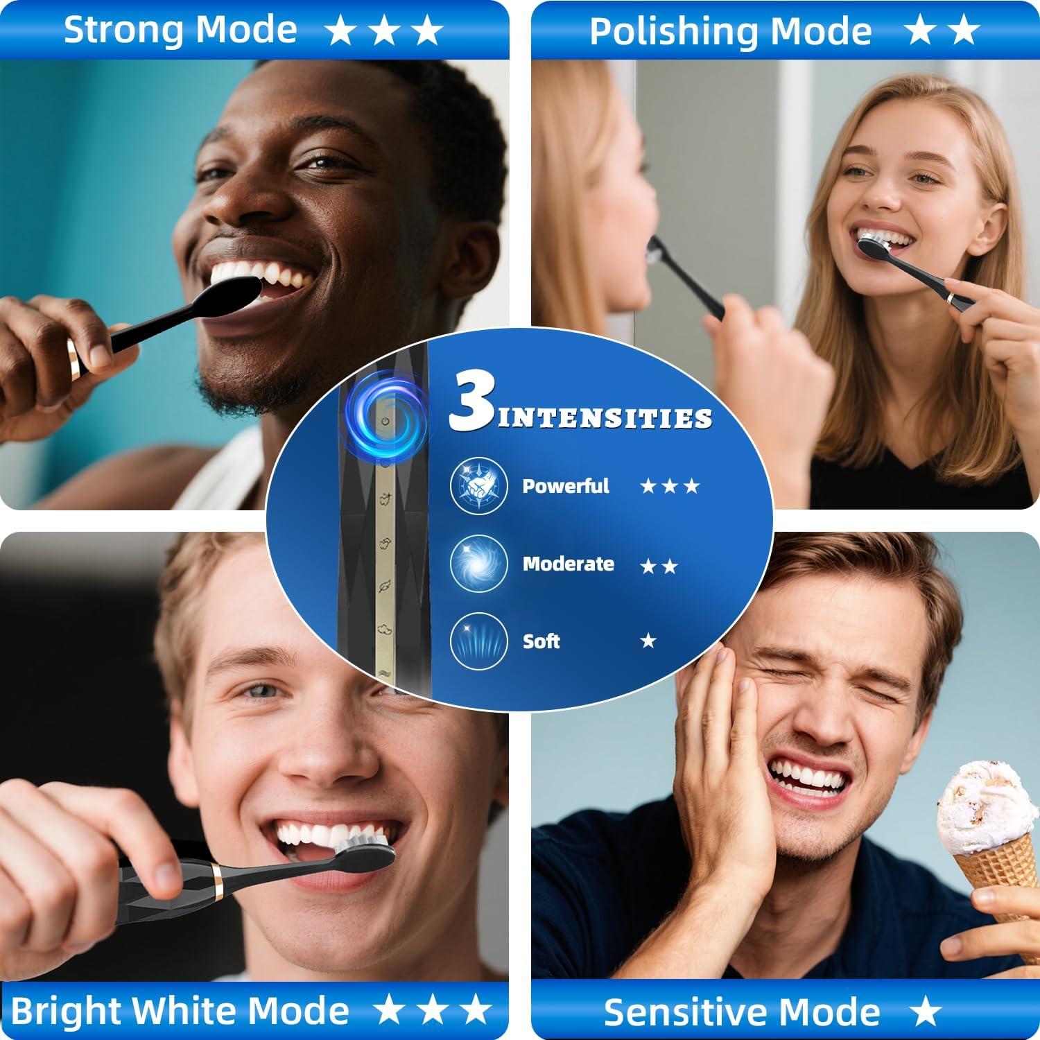 Cepillo de Dientes Eléctrico Molux con 12 Cabezas y Facial IPX8