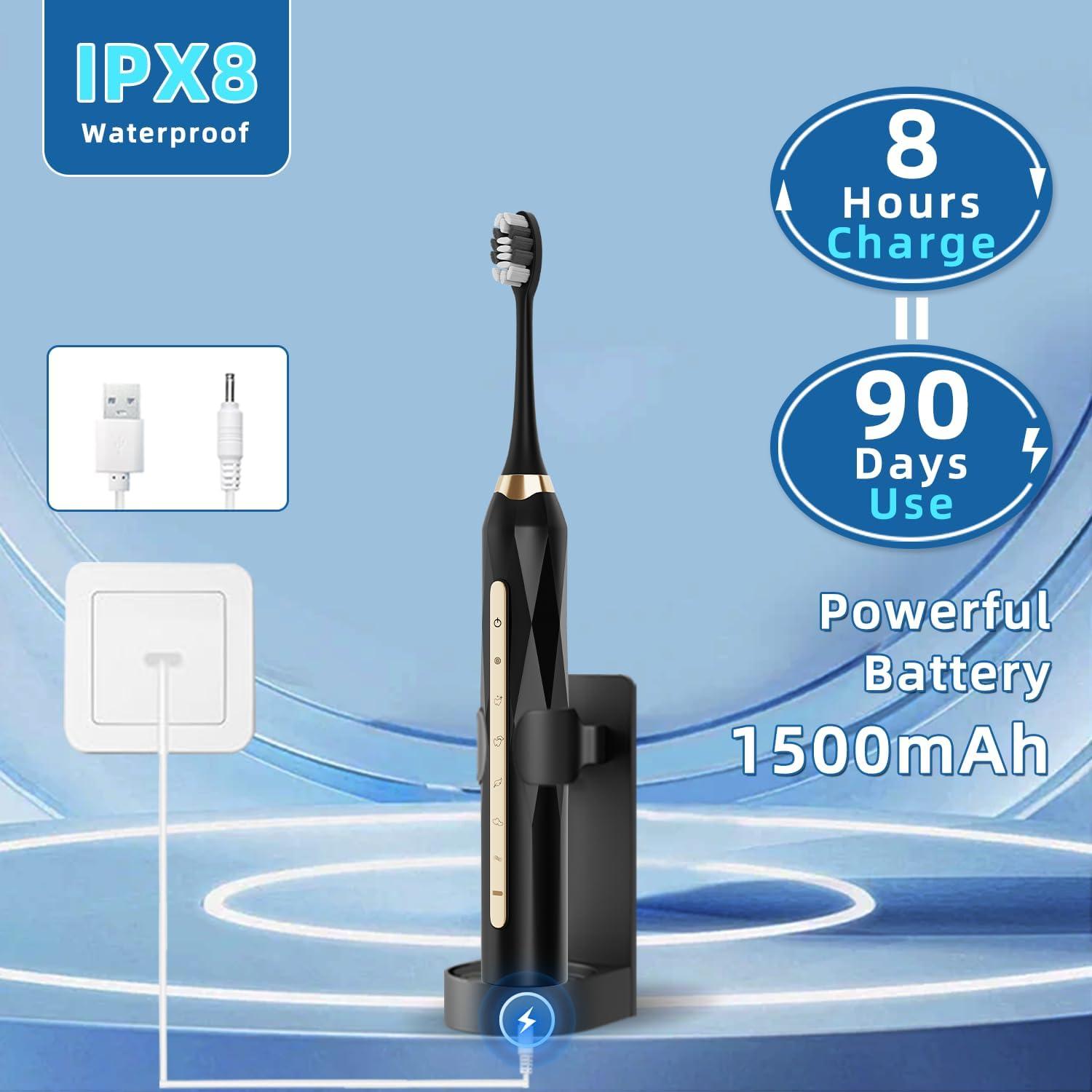 Cepillo de Dientes Eléctrico Molux con 12 Cabezas y Facial IPX8