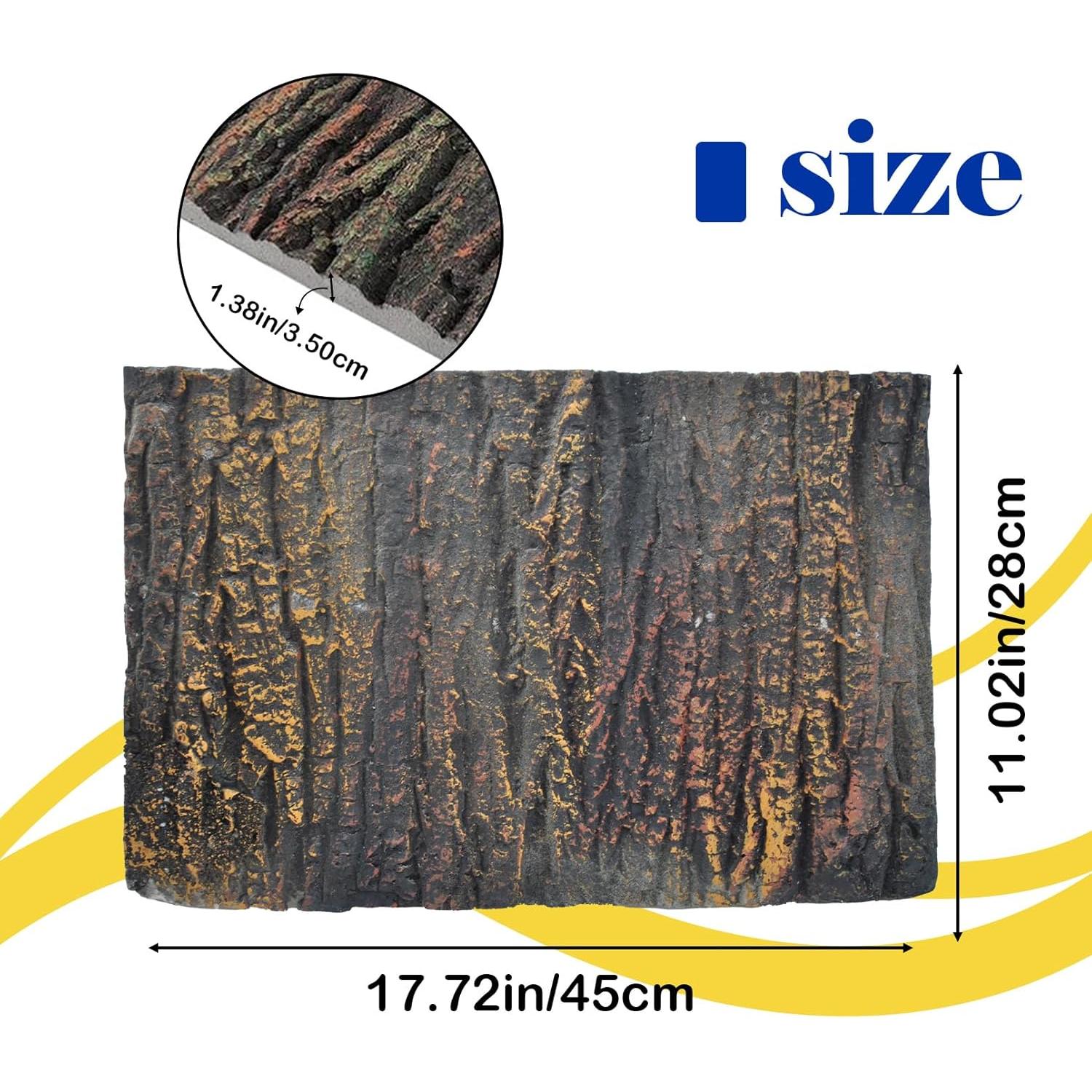 Fondo de corcho 3D para terrario PINVNBY 45x28 cm Reptiles