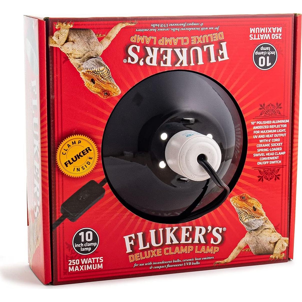 Lámpara Fluker's Repta-Clamp 10" (25.4 cm) 250W para Reptiles