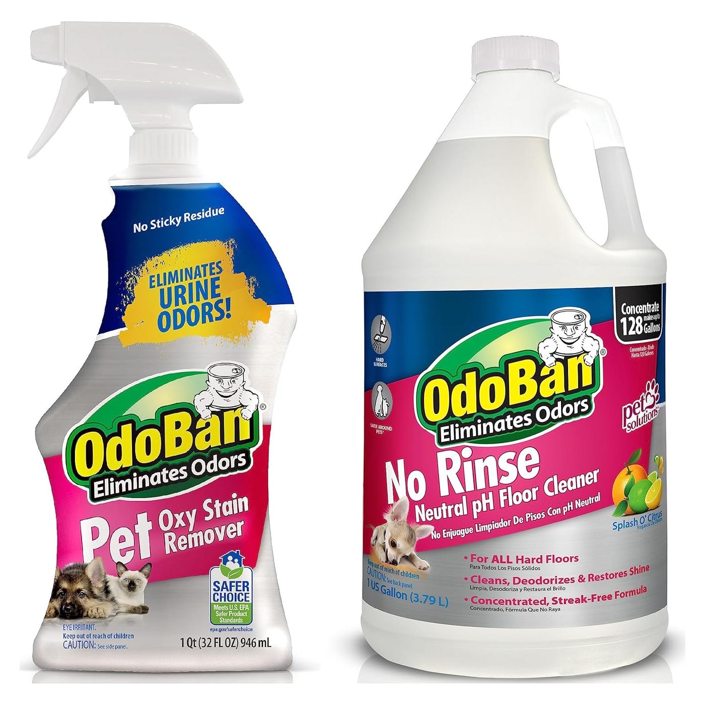 Kit de Limpieza para Mascotas OdoBan - 1 Galón + Spray 32 Oz