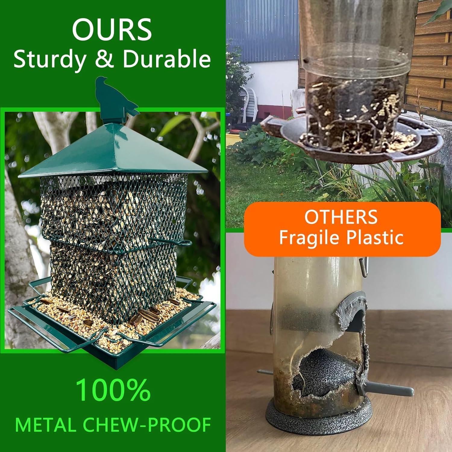 Comedero para Aves Colgante Meleave Verde 2.95kg Metal Resistente