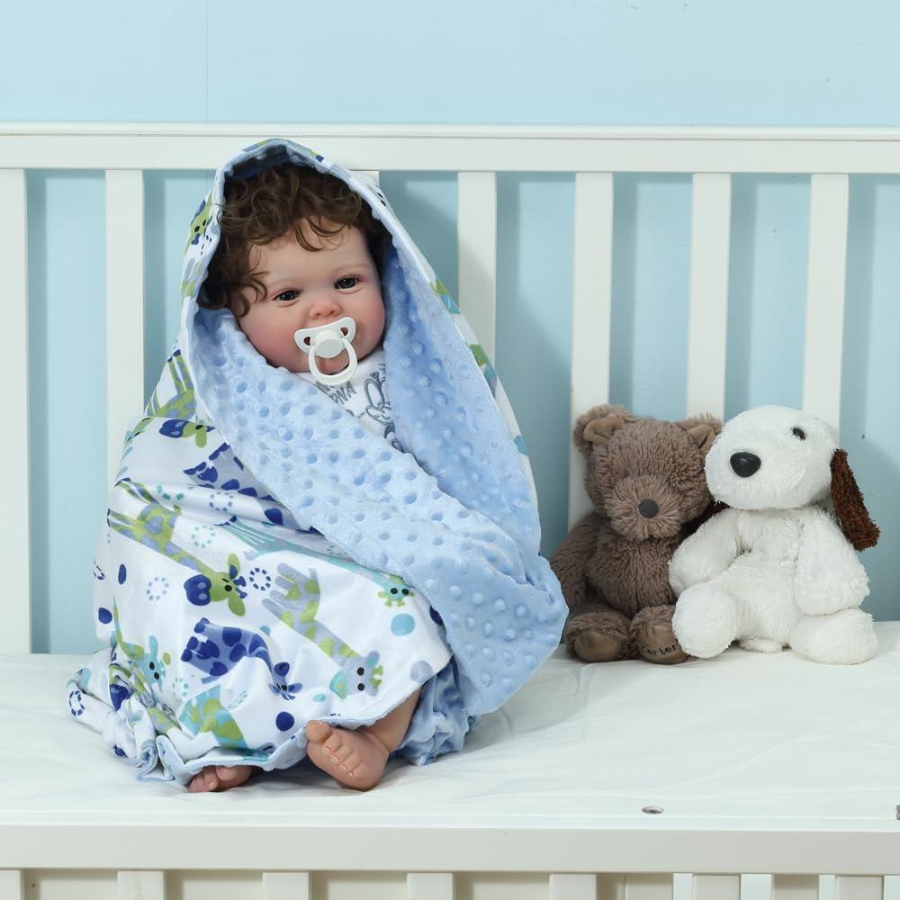 CREVENT Conjunto de Regalo para Bebé con Cesta y Mantas