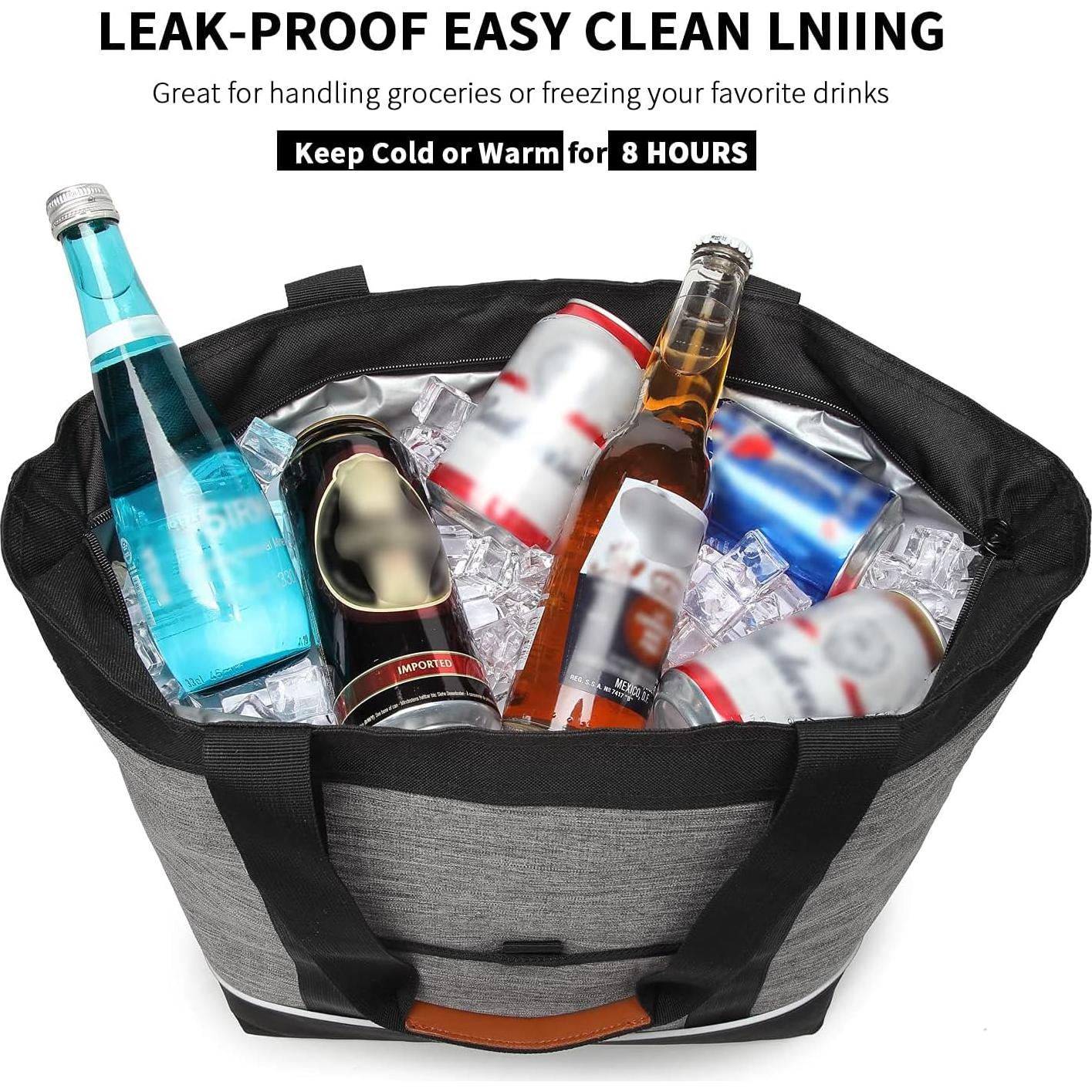 Bolsa Térmica Aislada TIIOCTI Grande 26L Gris Reutilizable