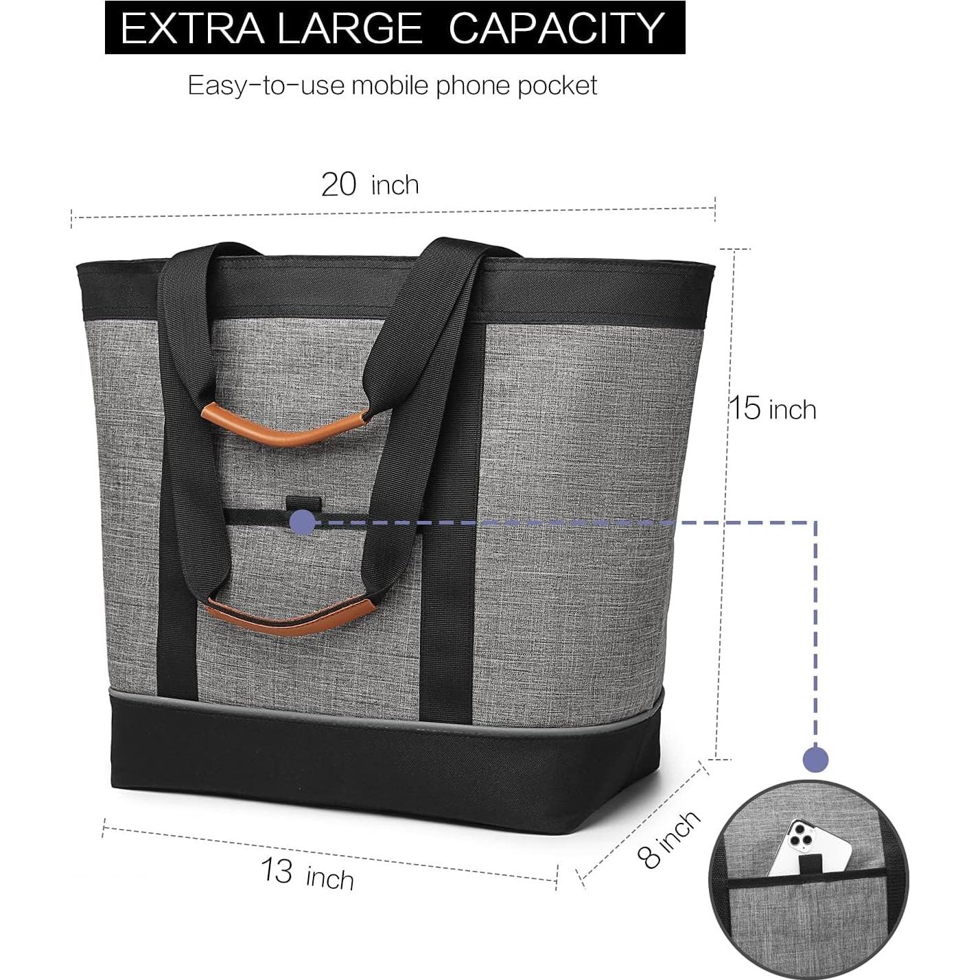 Bolsa Térmica Aislada TIIOCTI Grande 26L Gris Reutilizable