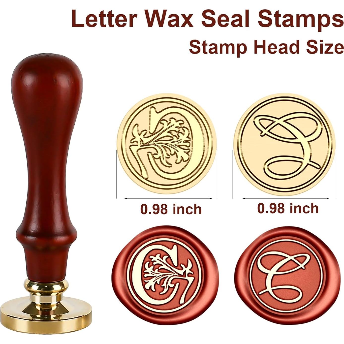 Kit de Sello de Cera Andotopee Letra C con 200 Perlas