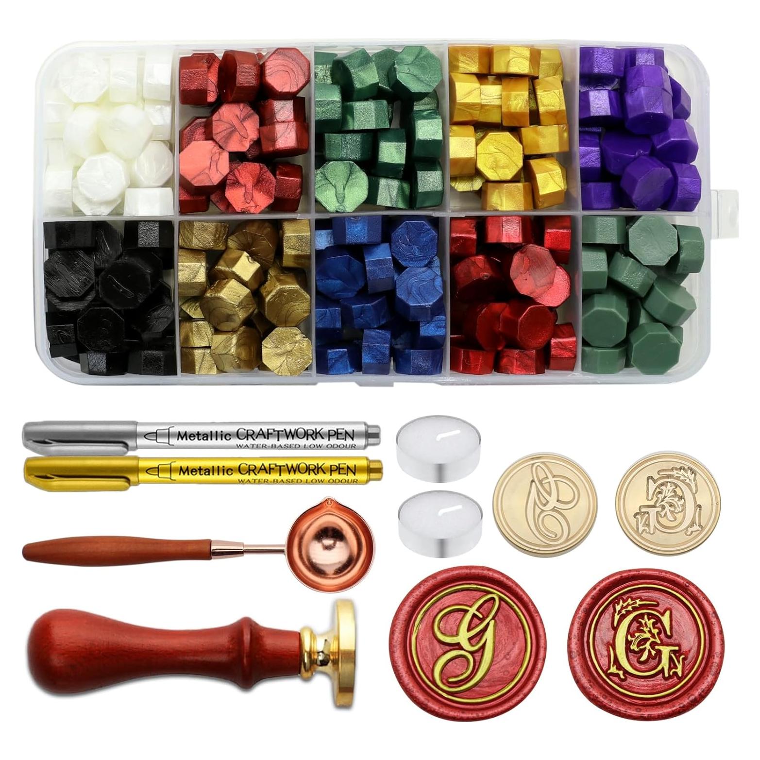 Kit de Sello de Cera Andotopee Letra G con 200 Perlas