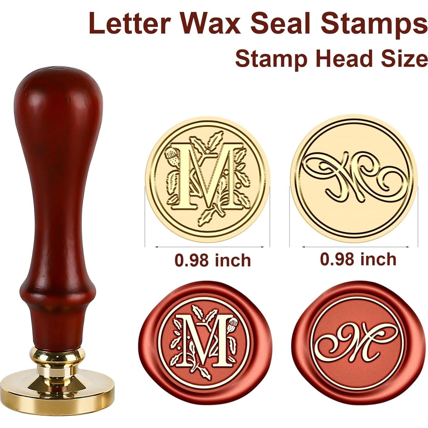 Kit de Sello de Cera Andotopee Letra M con 200 Perlas