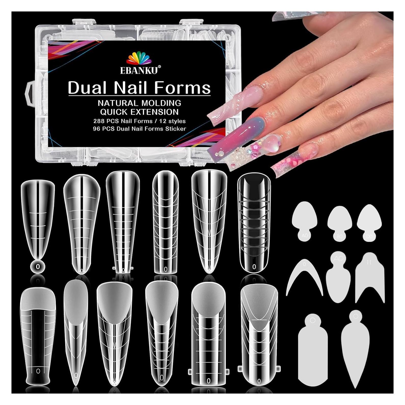 Kit de Formas Duales de Uñas EBANKU 288PCS - 12 Estilos