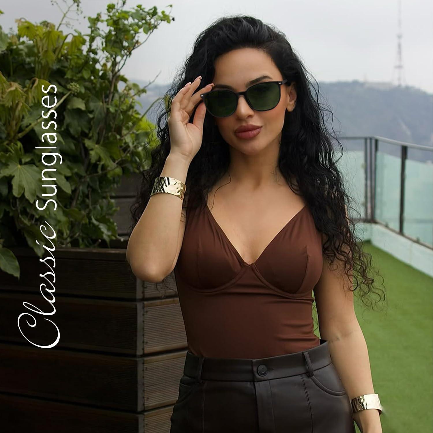 Gafas de sol polarizadas WOWSUN unisex retro 53mm lentes UV400