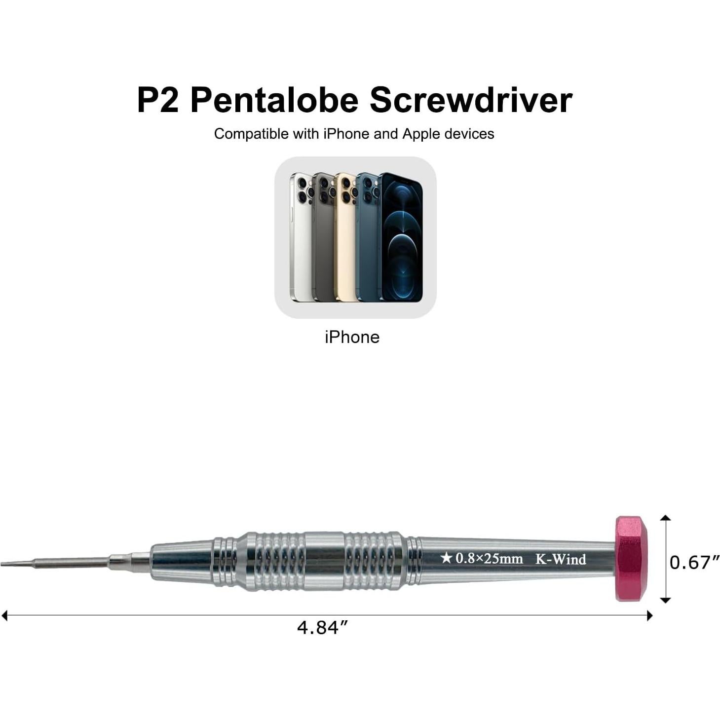 Destornillador Pentalobe P2 Kannony Wind 0.8mm Magnético