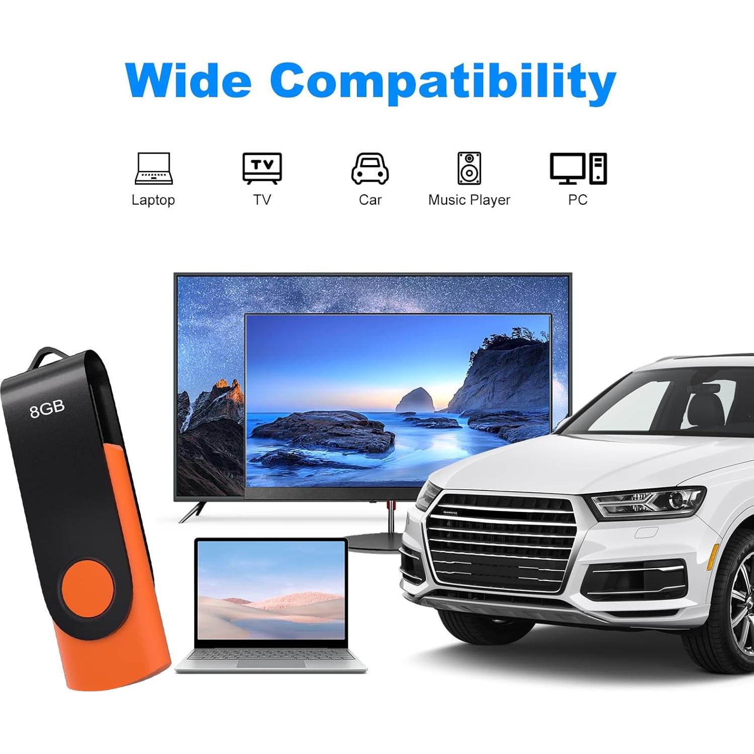 Paquete de 5 Unidades Flash USB 2.0 8GB Xinway Tech Colores