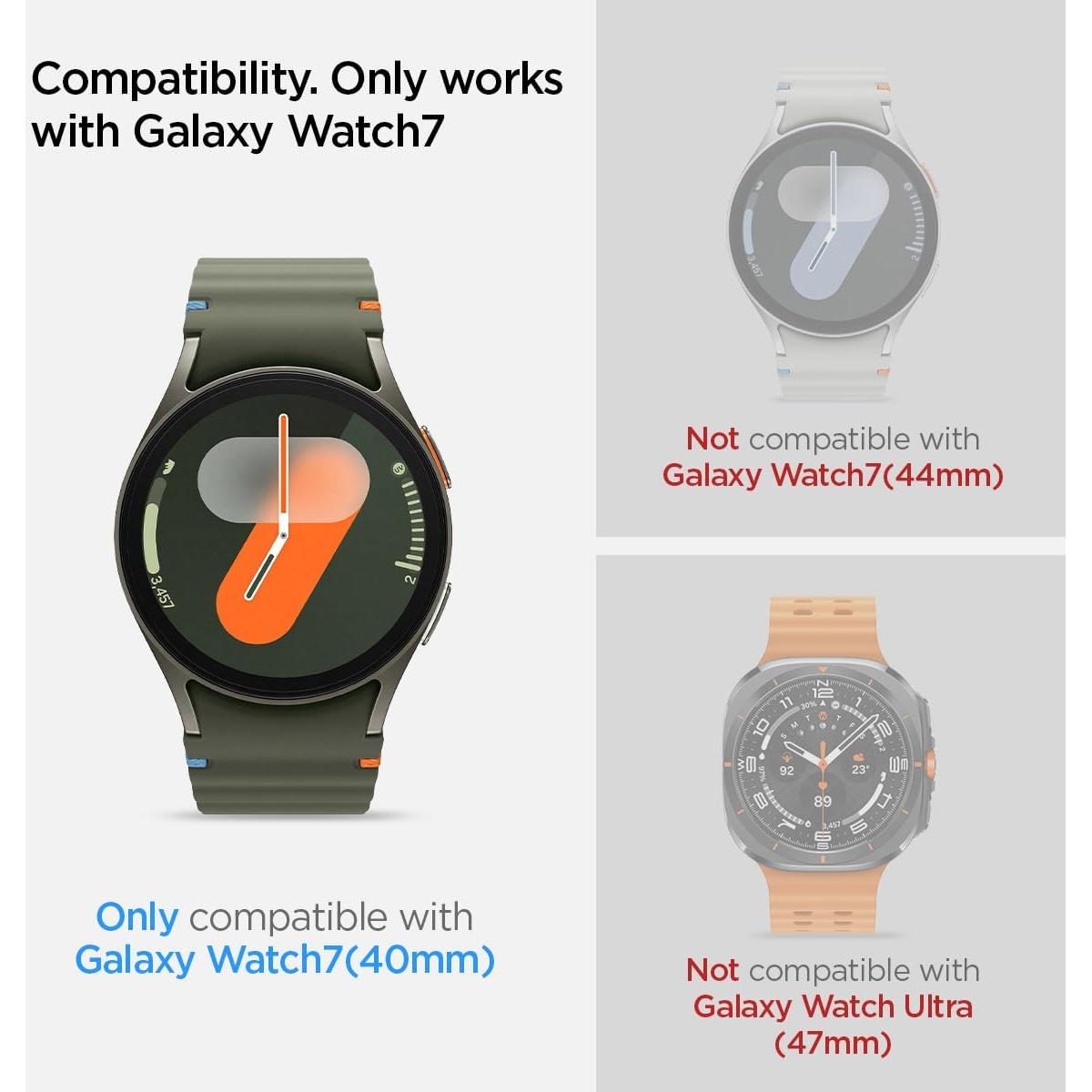 Protector de Pantalla Vidrio Templado Spigen Galaxy Watch 7 40mm - 2 Paquete