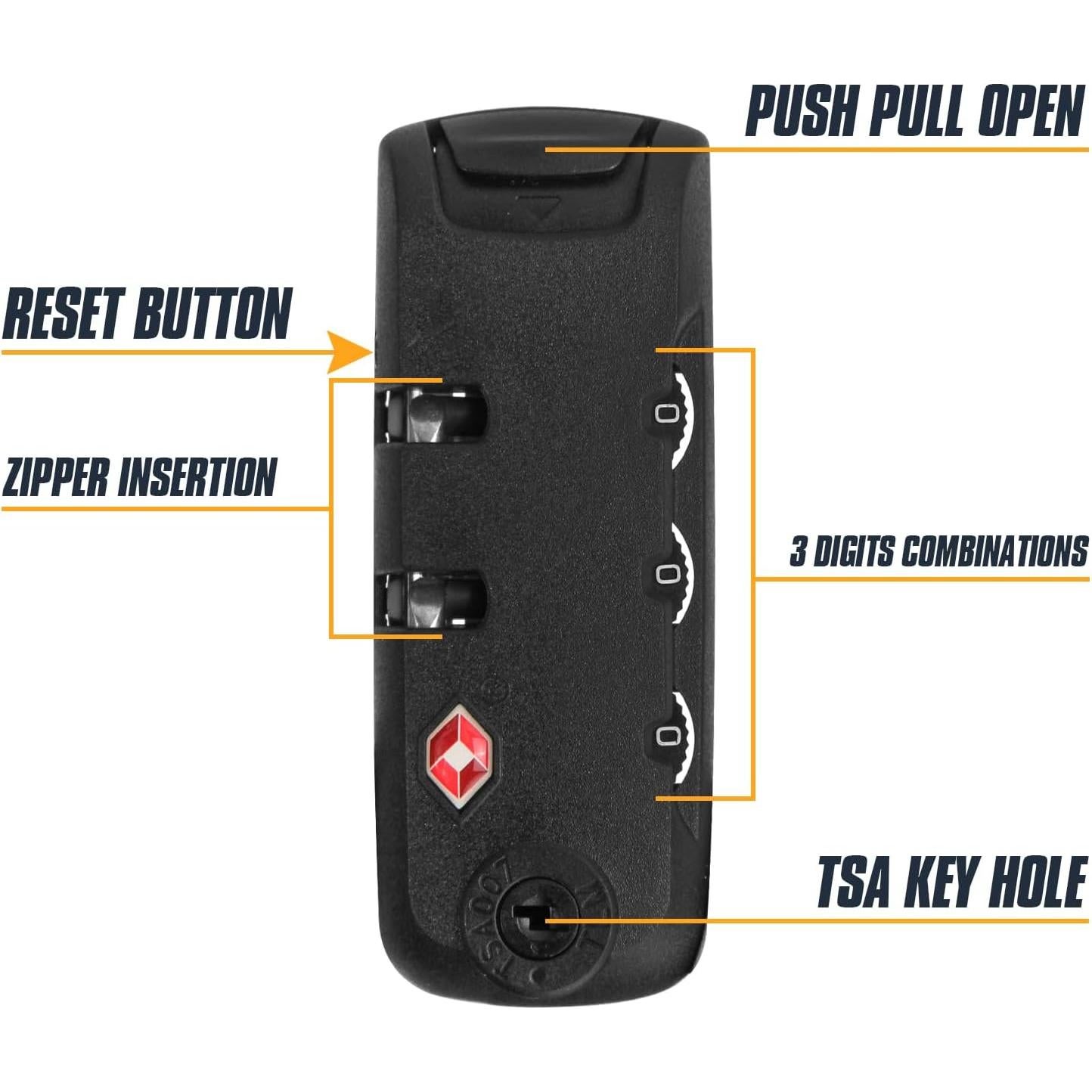 Candados TSA de Combinación Ech.Apr 2-Pack Negro 30.96g