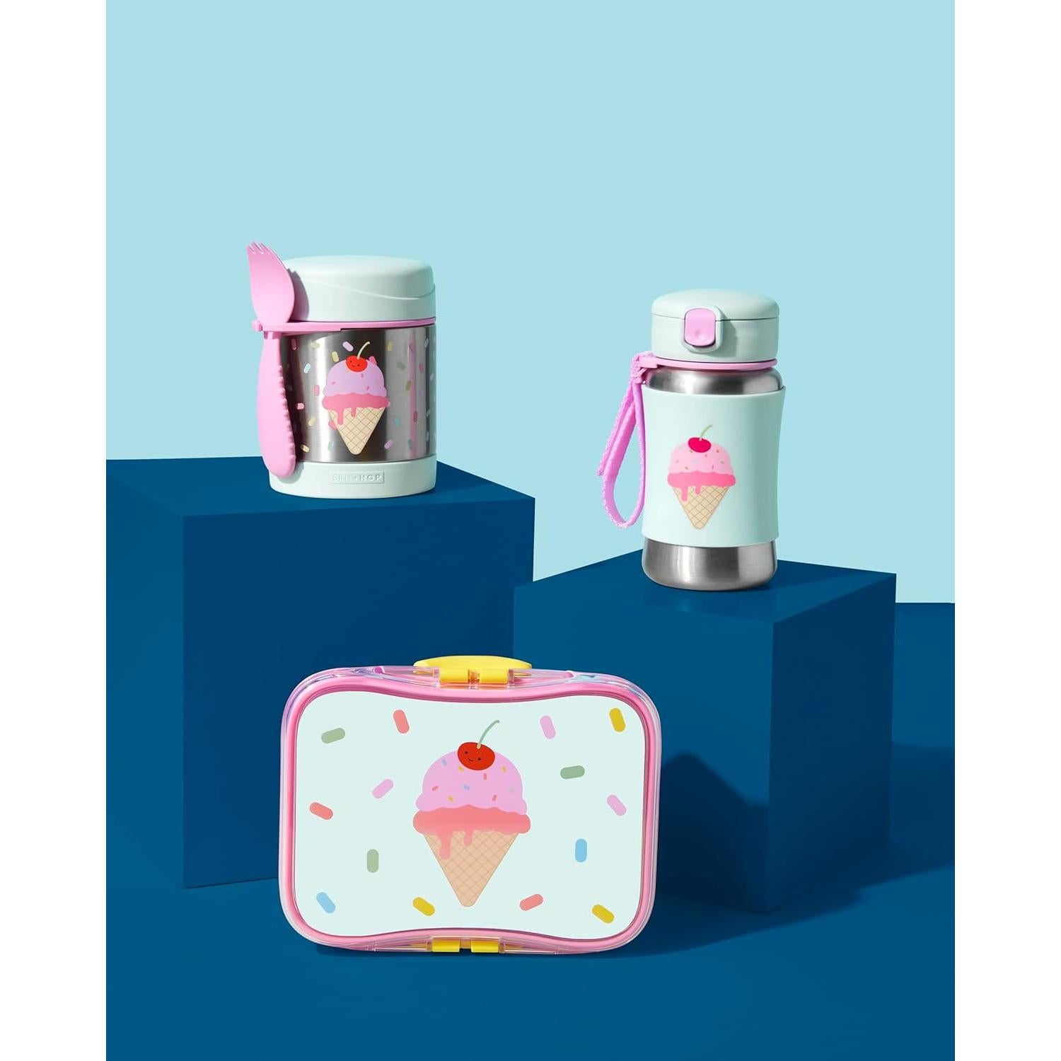 Botella de Acero Inoxidable Skip Hop 350ml con Popote Helado