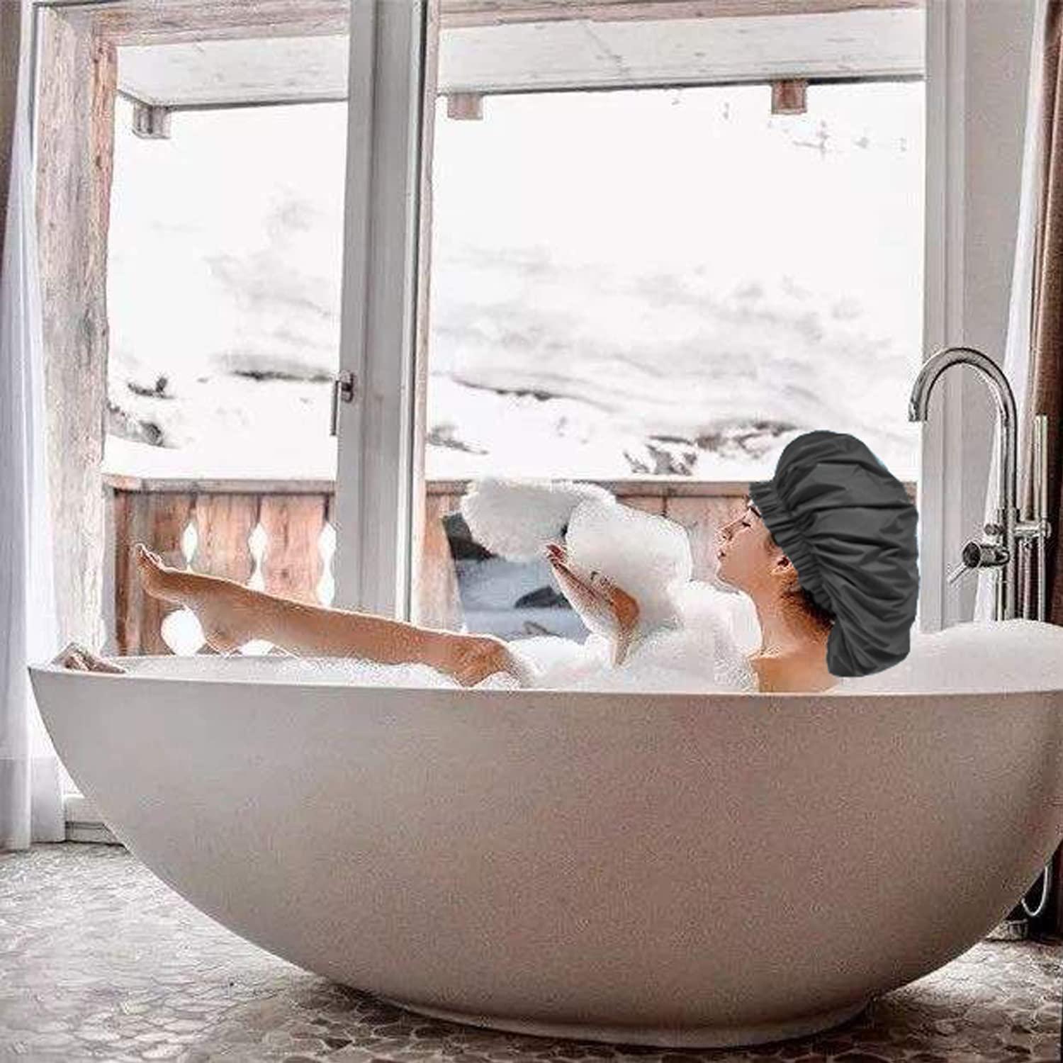 Gorro de Ducha Jumbo Elebox 2 Piezas Impermeable Negro