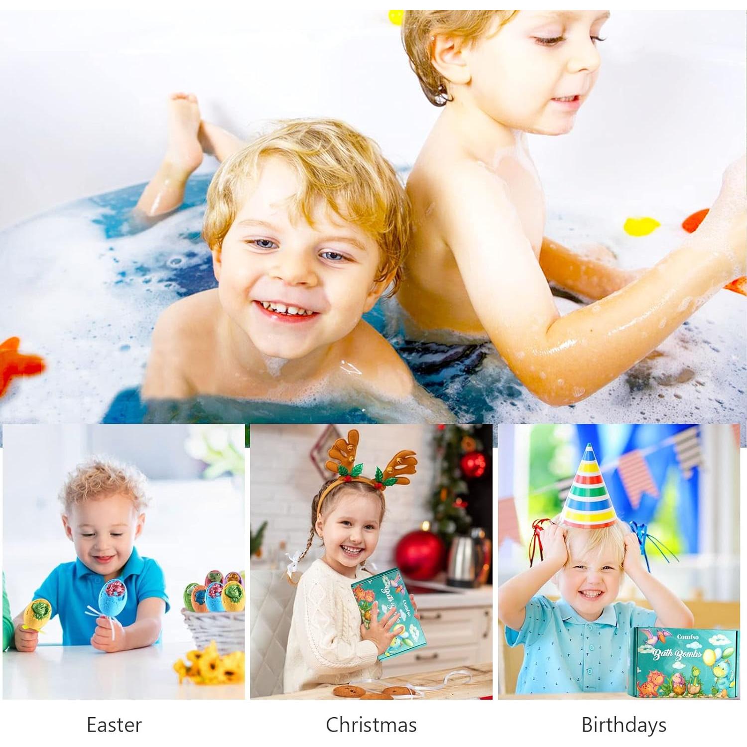 Set de Bombas de Baño para Niños Comfso - Huevos de Dinosaurio XL