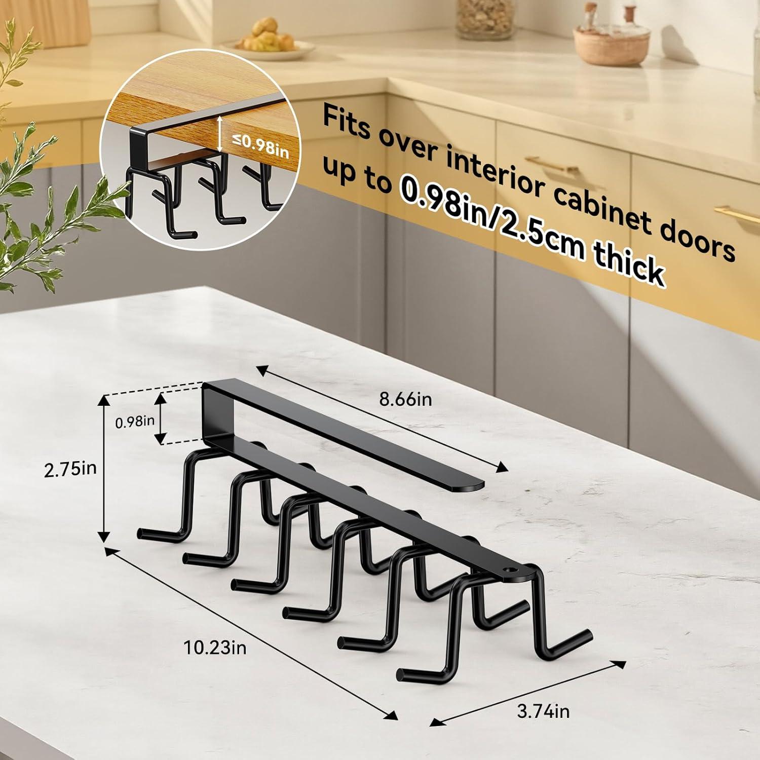 Organizador de Tapas de Vaso UINOFLE Negro Montaje Bajo Gabinete