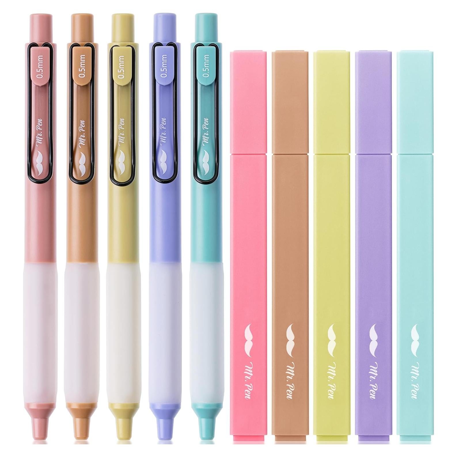 Mr. Pen - Paquete de 10 Marcadores y Bolígrafos de Gel Morandi