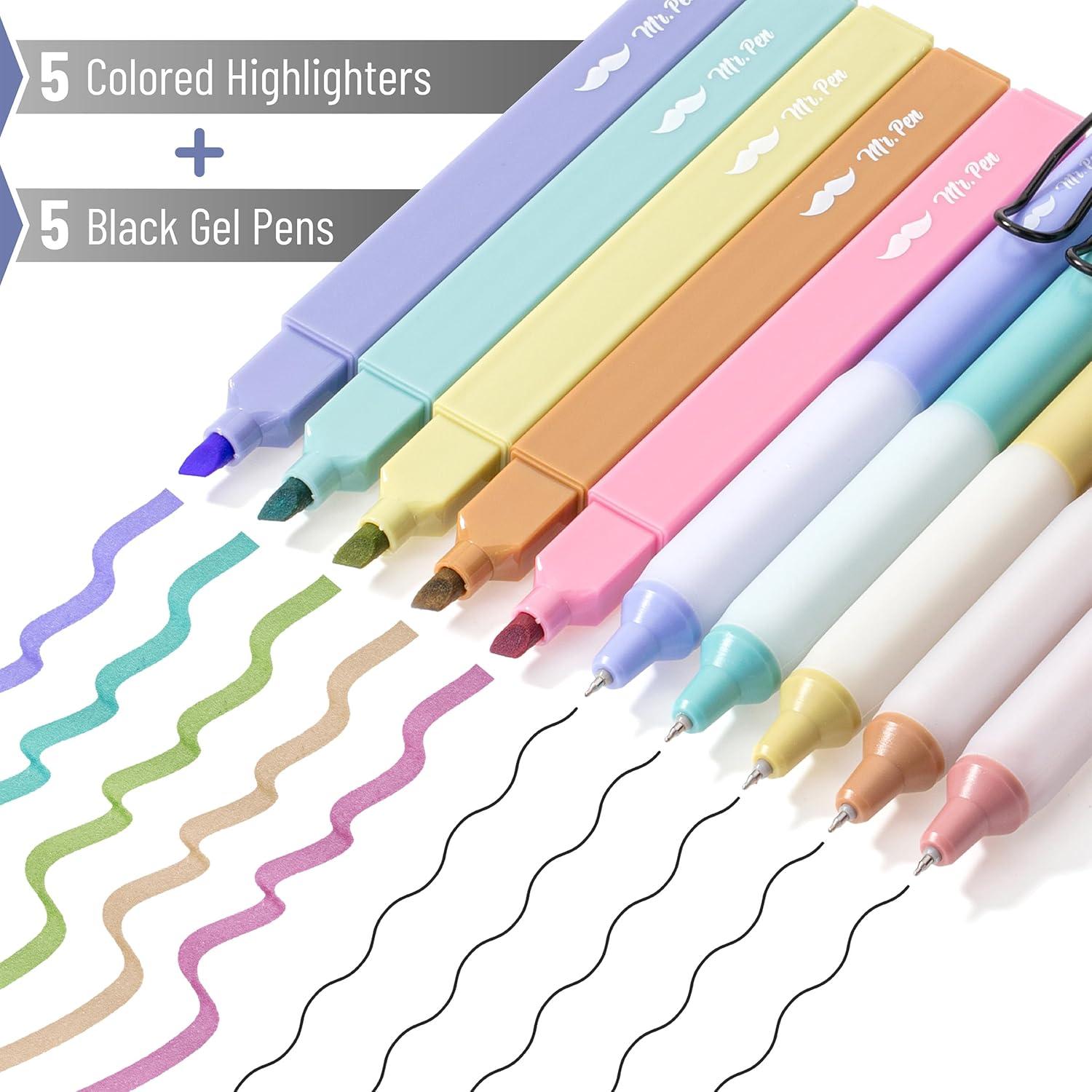 Mr. Pen - Paquete de 10 Marcadores y Bolígrafos de Gel Morandi