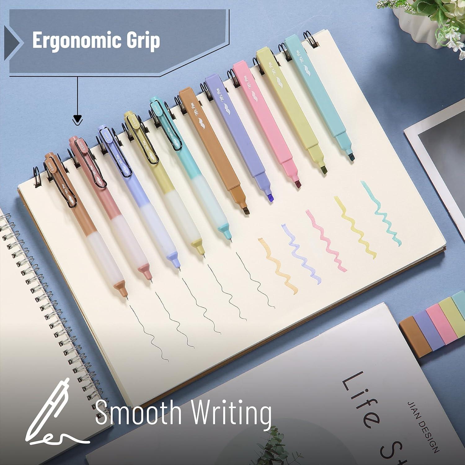 Mr. Pen - Paquete de 10 Marcadores y Bolígrafos de Gel Morandi