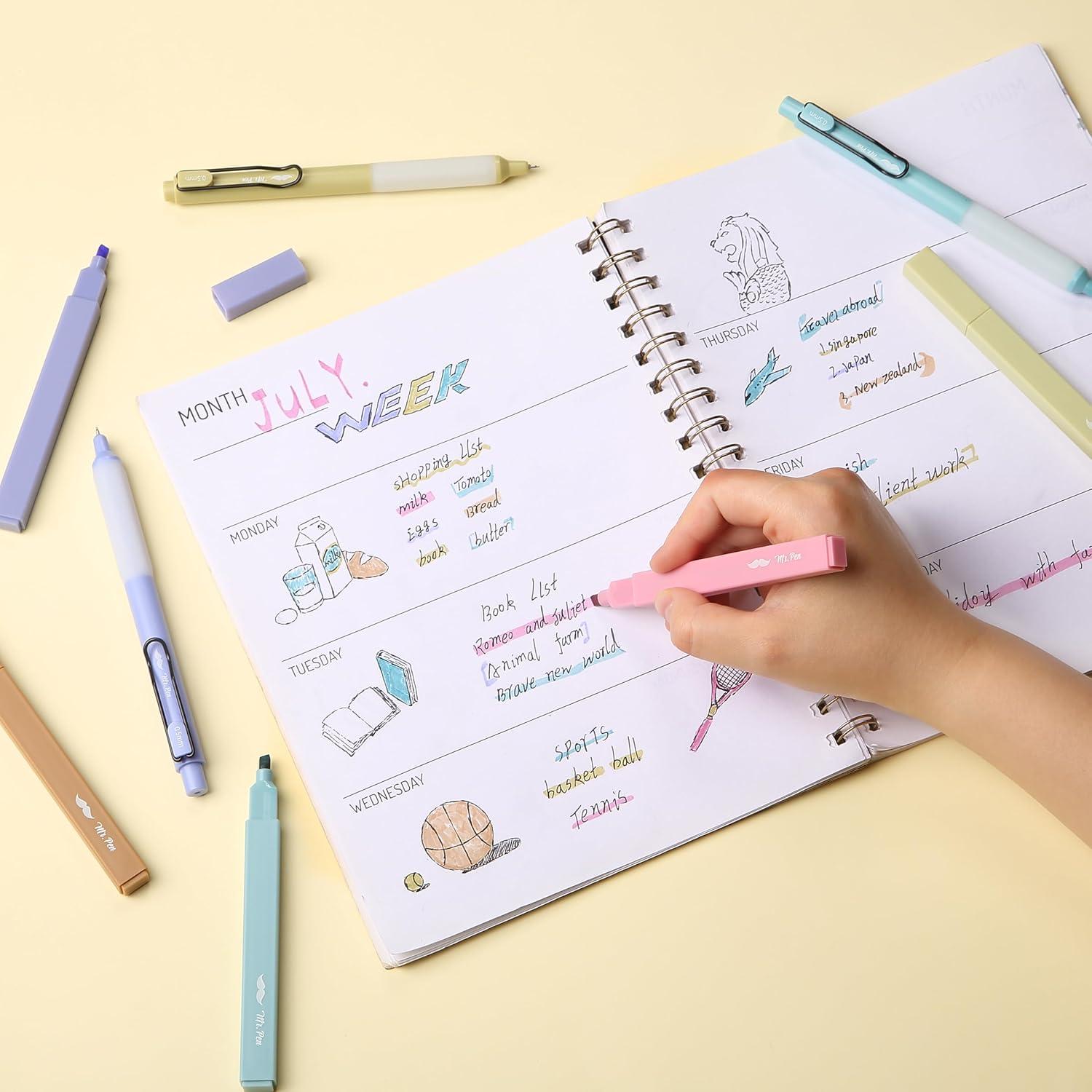 Mr. Pen - Paquete de 10 Marcadores y Bolígrafos de Gel Morandi