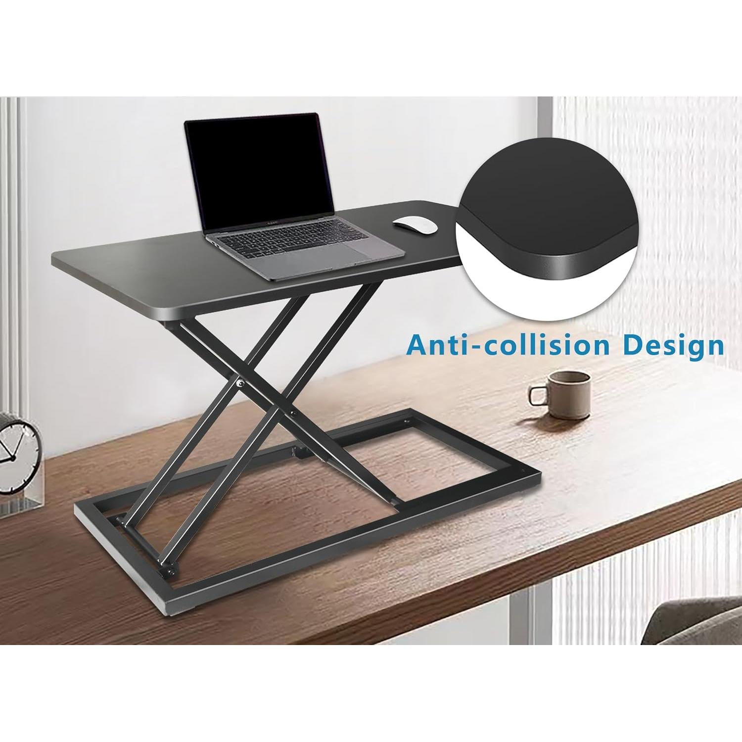 Elevador de Escritorio Aconcept Manual 61x36 cm Negro Ajustable