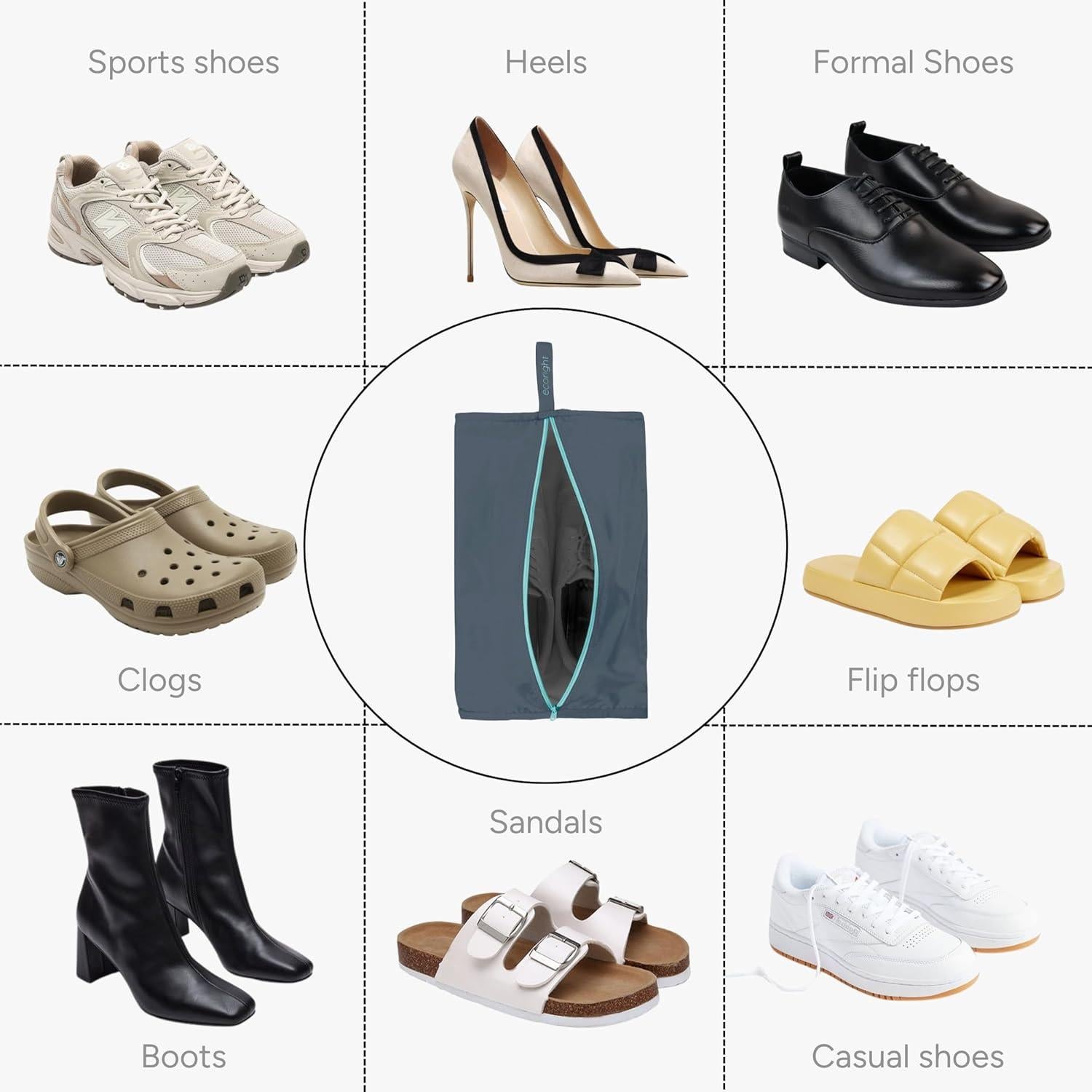 Bolsas para zapatos Ecoright, juego de 2, 100% recicladas, 25x43cm